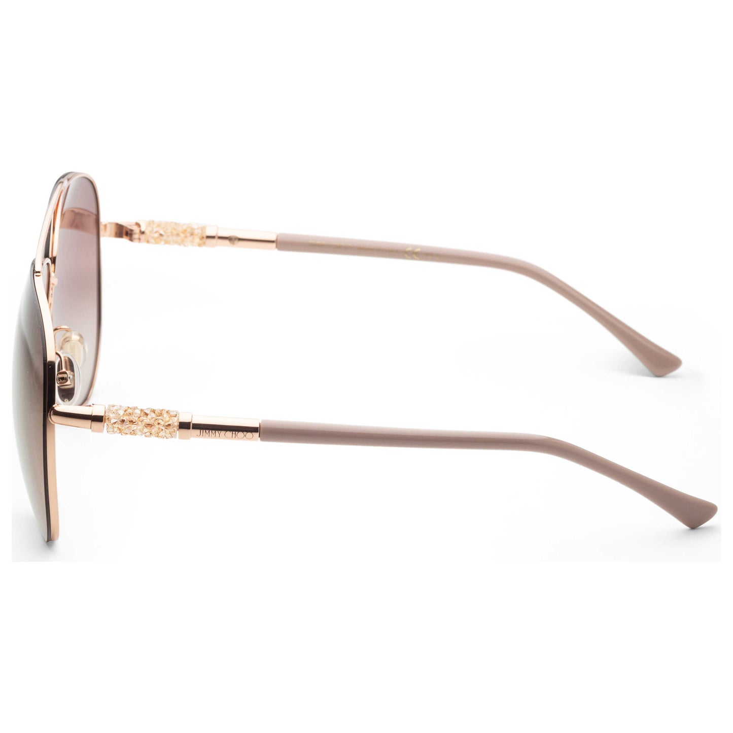 Left view of Jimmy Choo Gray Women's Sunglasses GRAYS-0BKU-JL