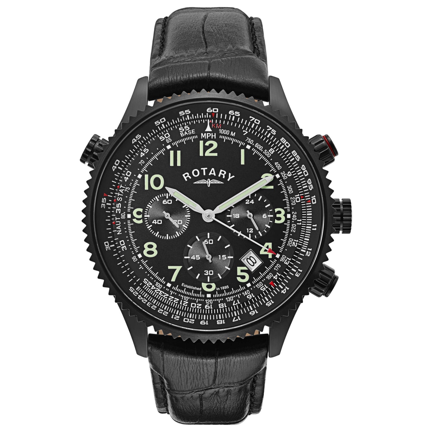 Front view of Rotary Chronograph Men's Quartz Watch GS00122-04