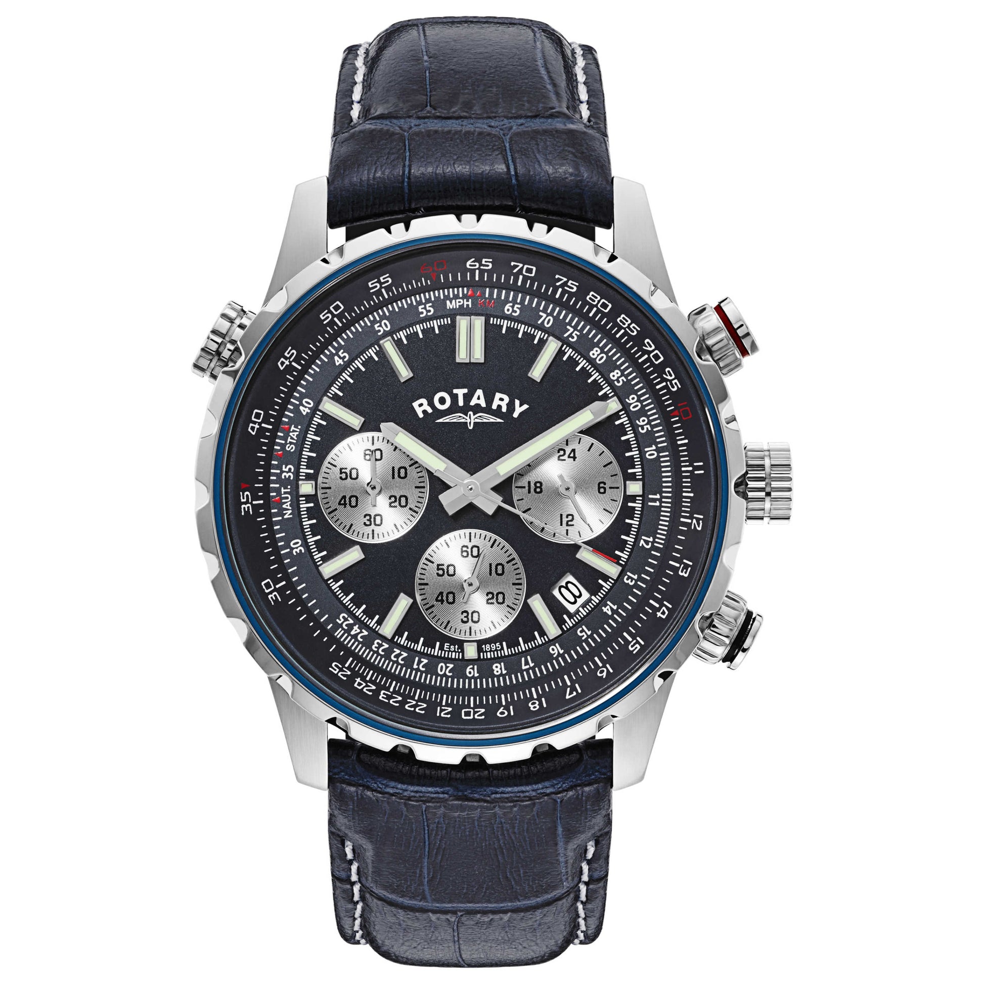 Front view of Rotary Chronograph Men's Quartz Watch GS00199-05