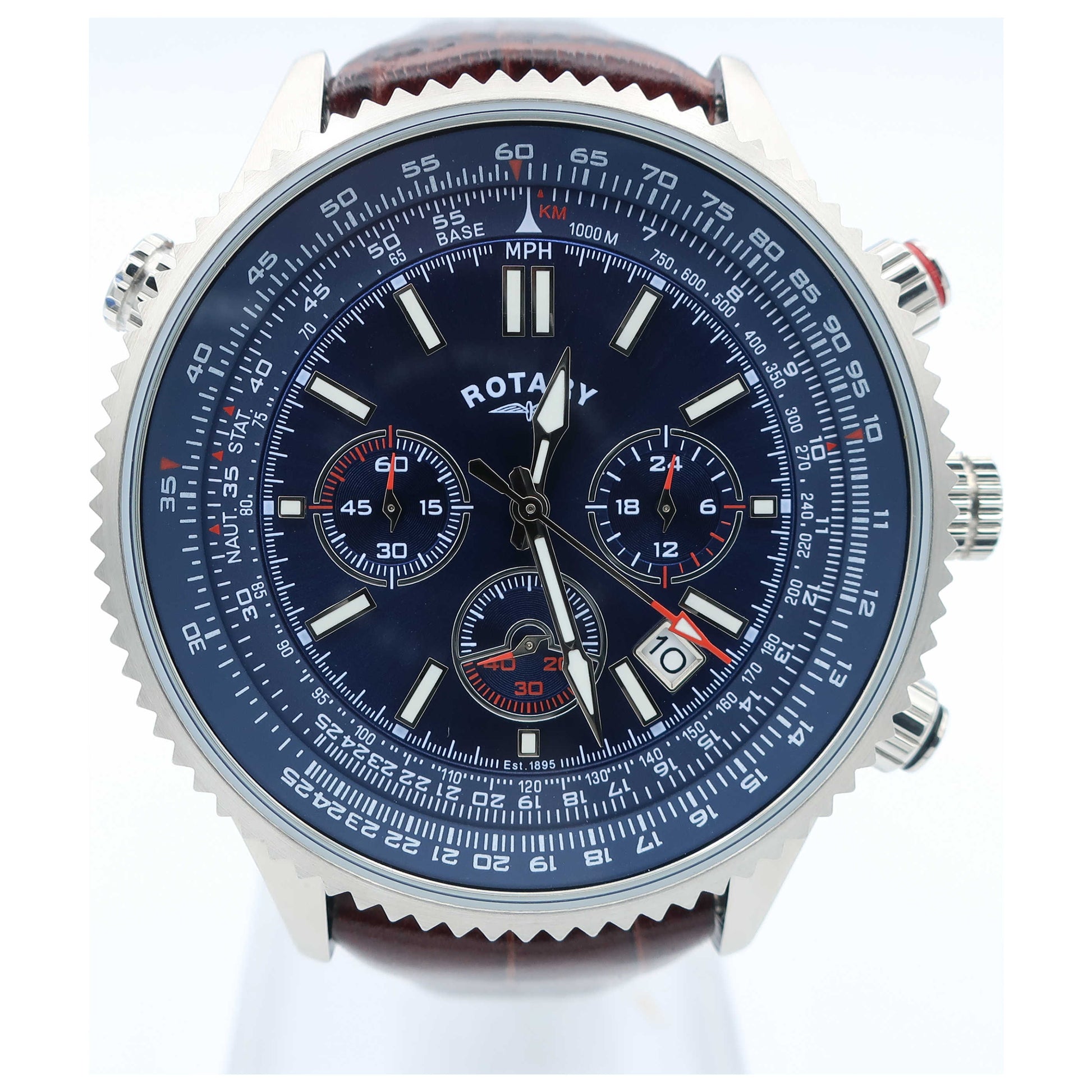 Front view of Rotary Chronograph Men's Quartz Watch GS00699-05-SD