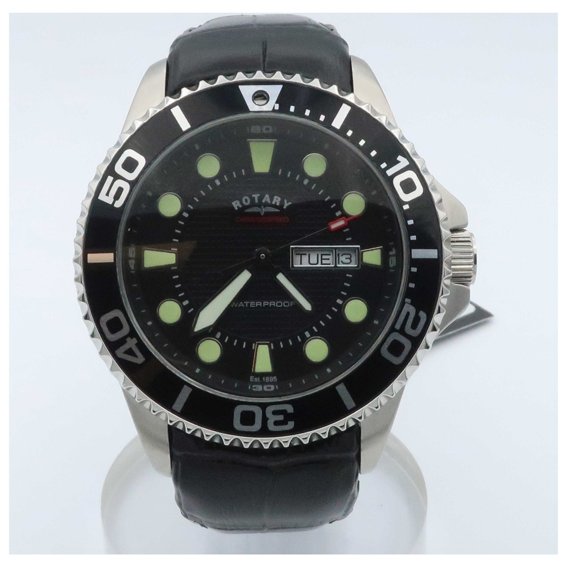 Front view of Rotary Chronospeed Men's Quartz Watch GS03425-04-SDV
