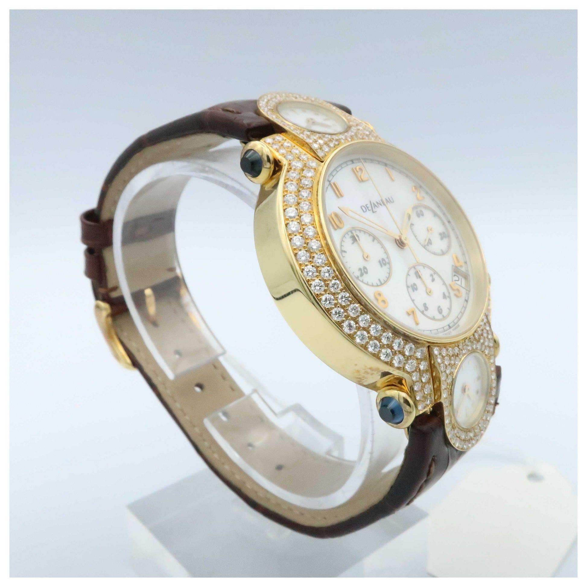 DeLaneau Three Times Zones Women's Automatic Watch GTC077-YG-NN095C-SDV - Image #3