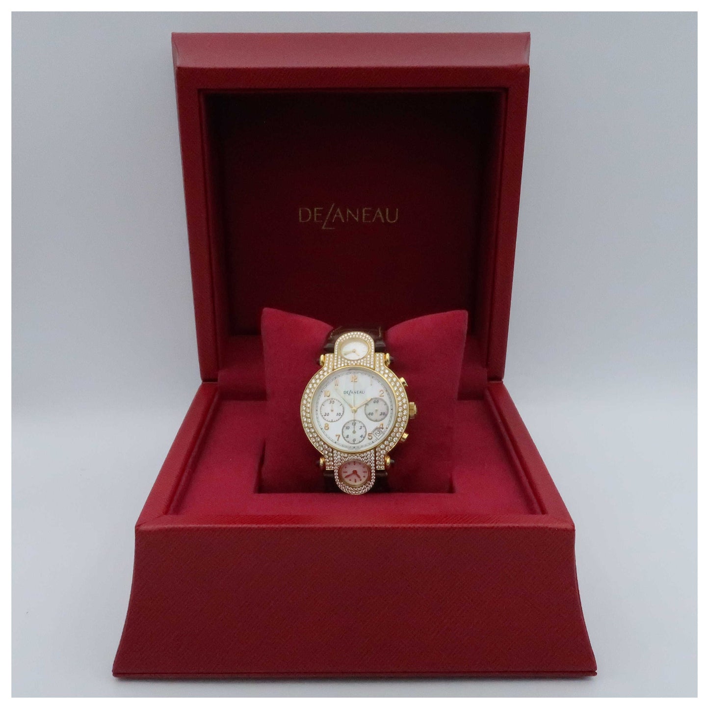 DeLaneau Three Times Zones Women's Automatic Watch GTC077-YG-NN095C-SDV - Image #6