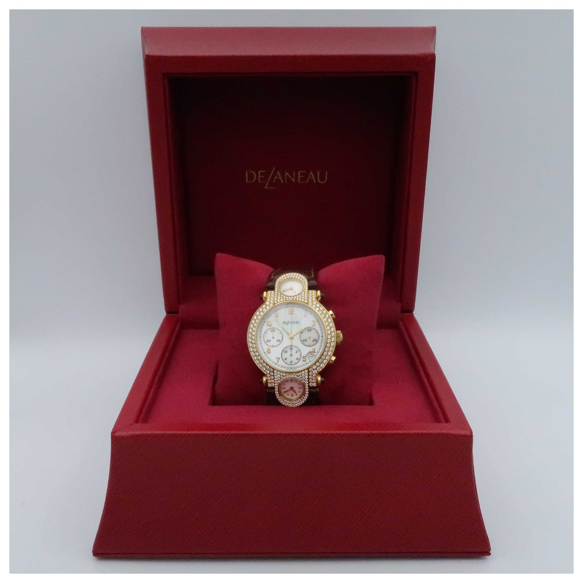 DeLaneau Three Times Zones Women's Automatic Watch GTC077-YG-NN095C-SDV - Image #6