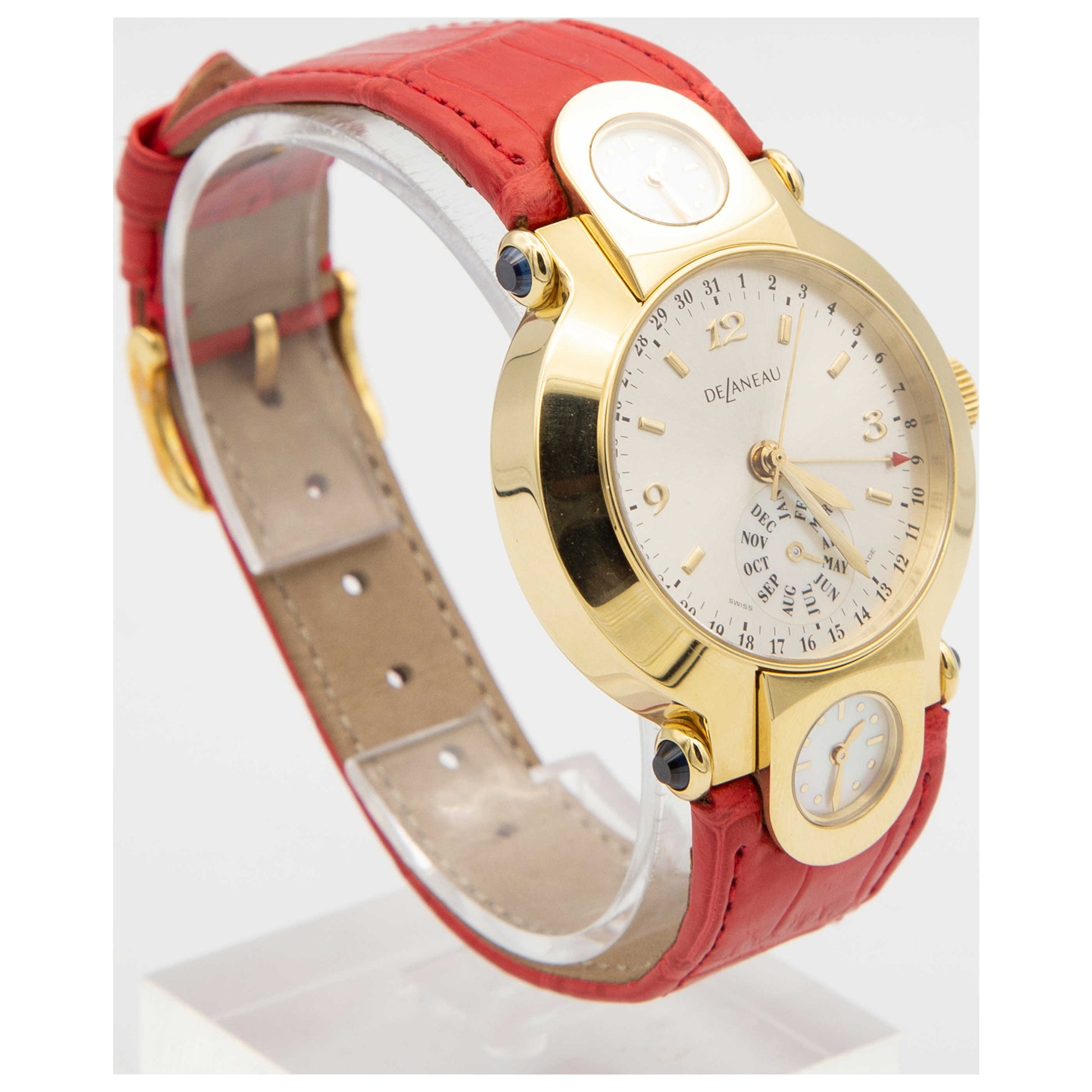 DeLaneau Three Times Zones Women's Automatic Watch GTQ000-YG-GA099C-SDV - Image #3