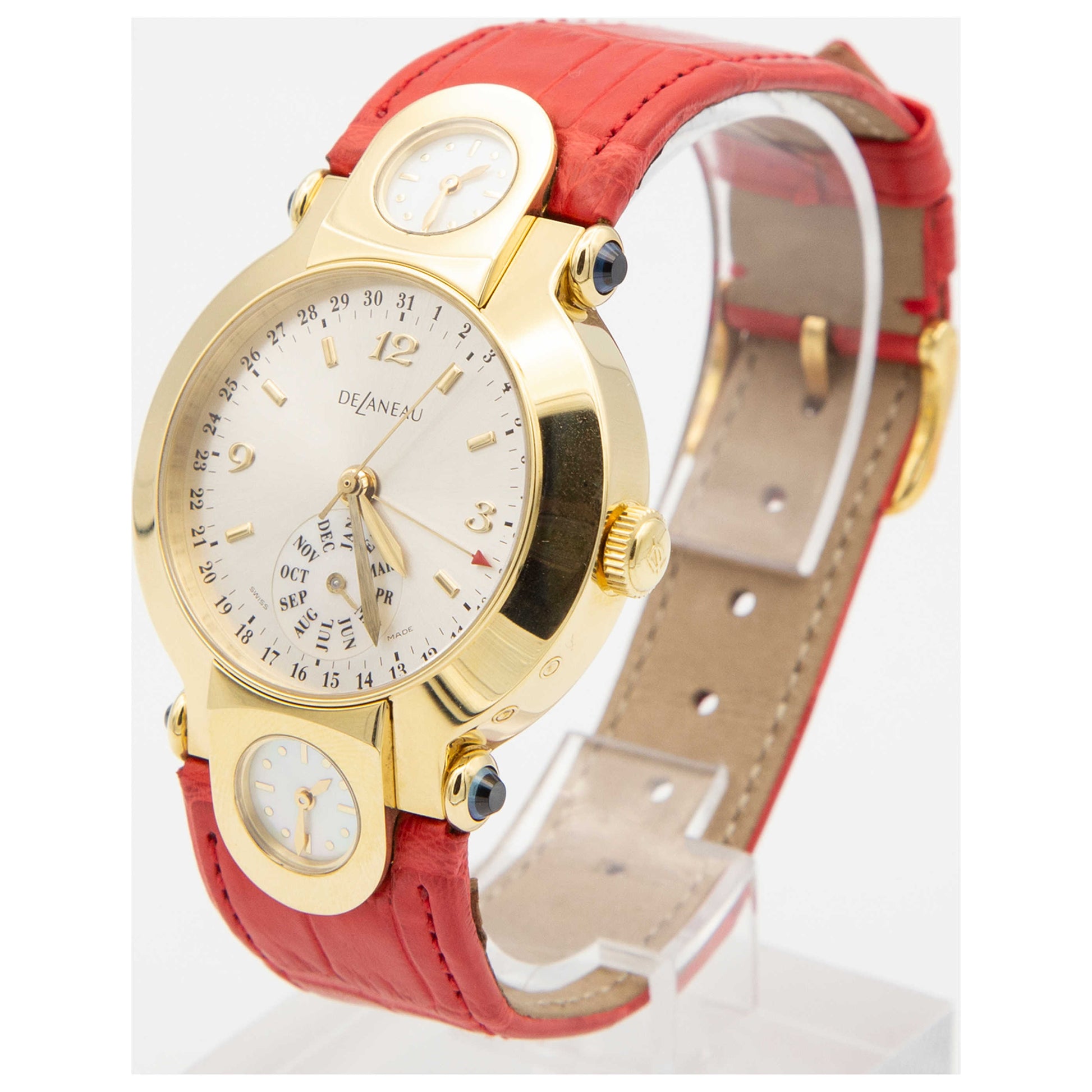 DeLaneau Three Times Zones Women's Automatic Watch GTQ000-YG-GA099C-SDV - Image #4