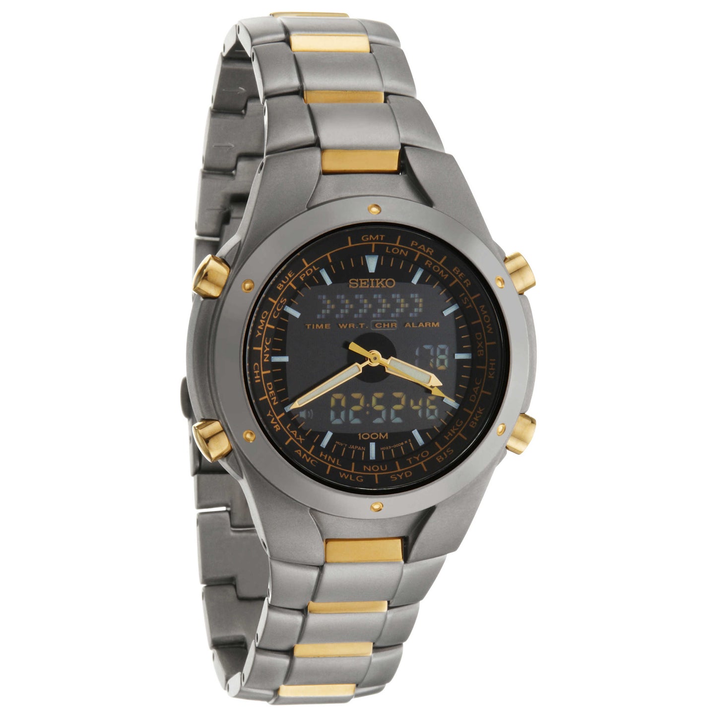 Front view of Seiko Ana-Digital Men's Quartz Watch H023-00D0TGSB