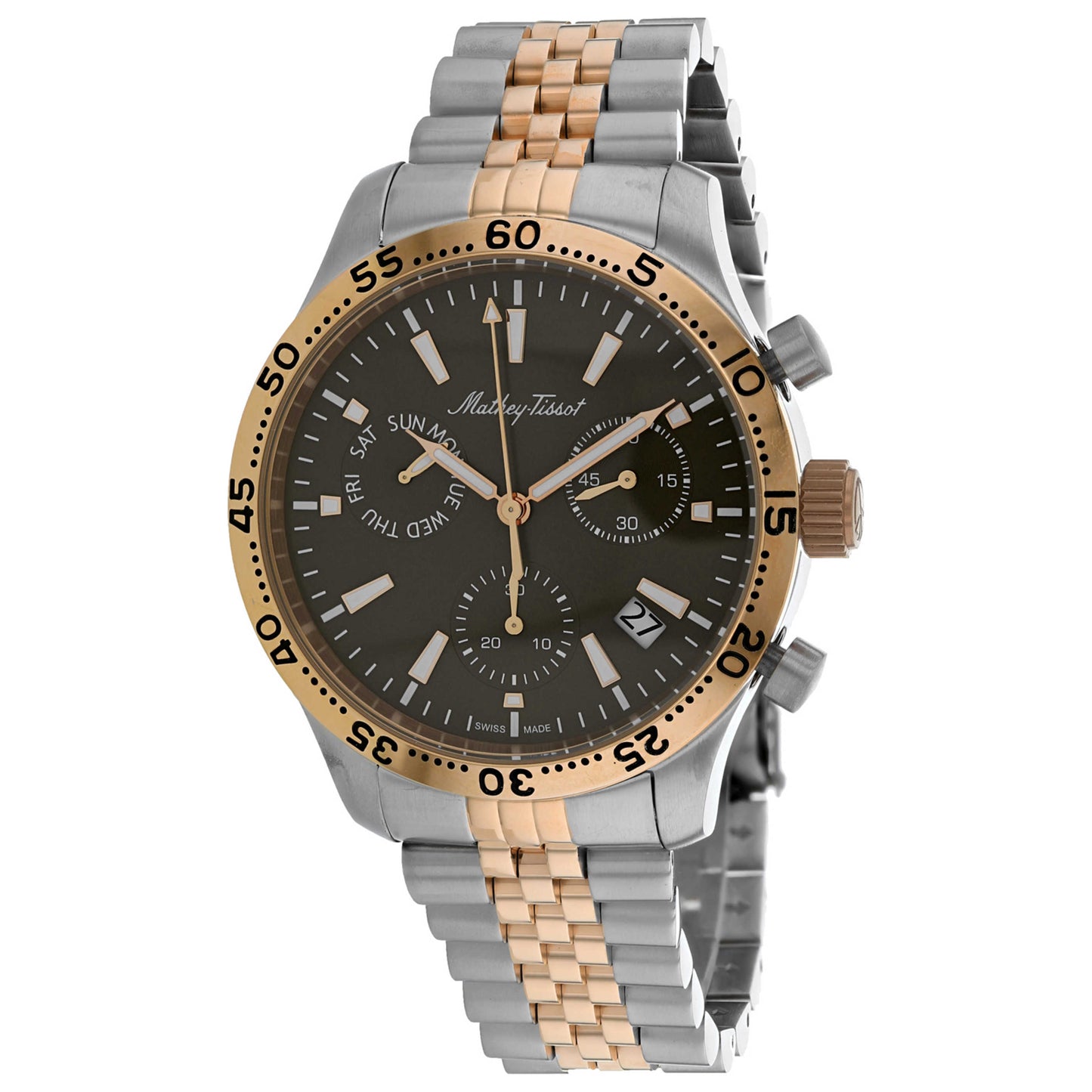 Front view of Mathey Tissot Classic Men's Quartz Watch H1822CHRM