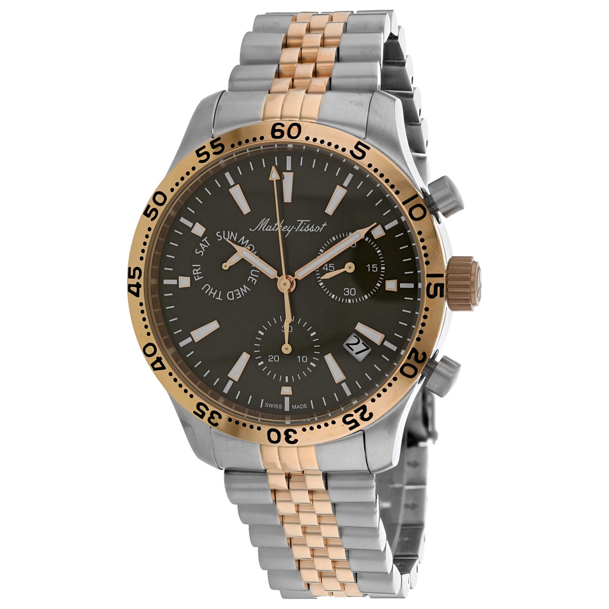 Front view of Mathey Tissot Classic Men's Quartz Watch H1822CHRM