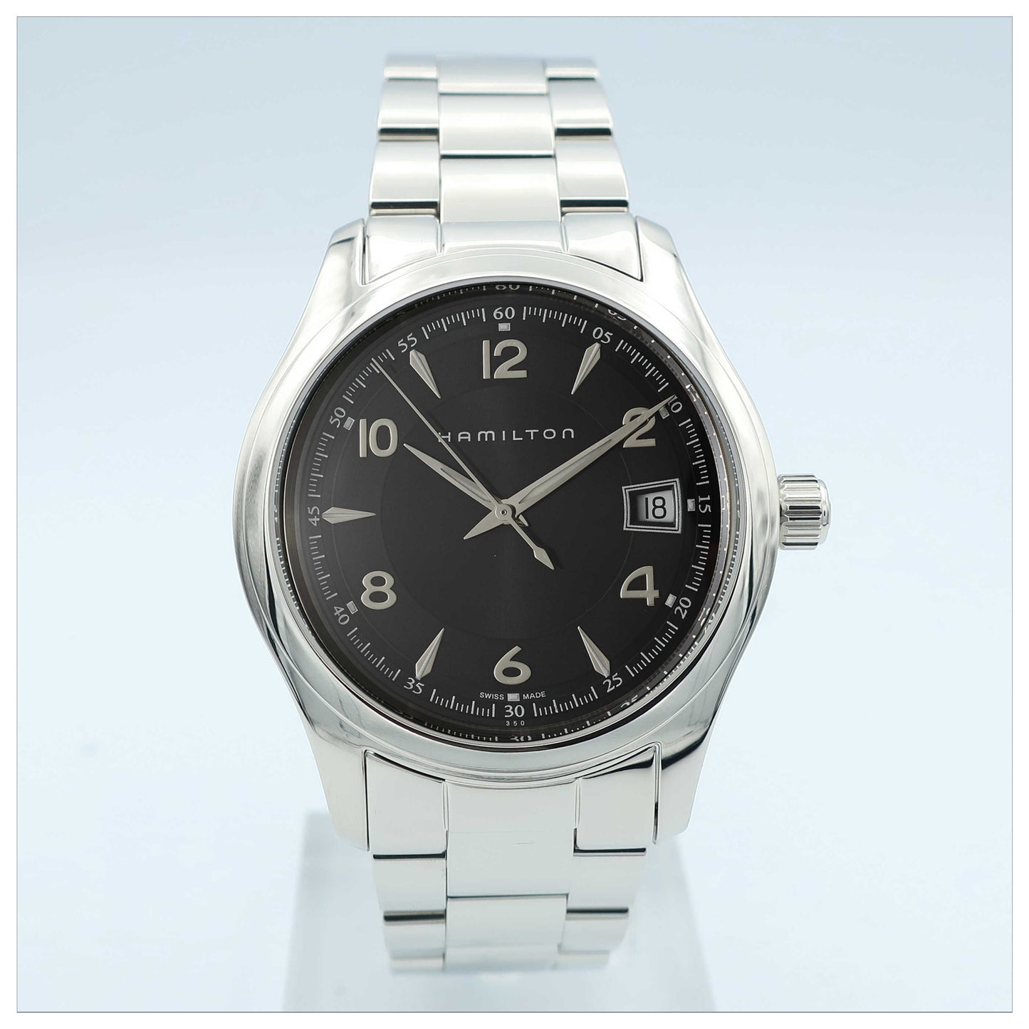 Front view of Hamilton Jazzmaster Men's Swiss Quartz (Battery-Powered) Watch H18451135-SDV