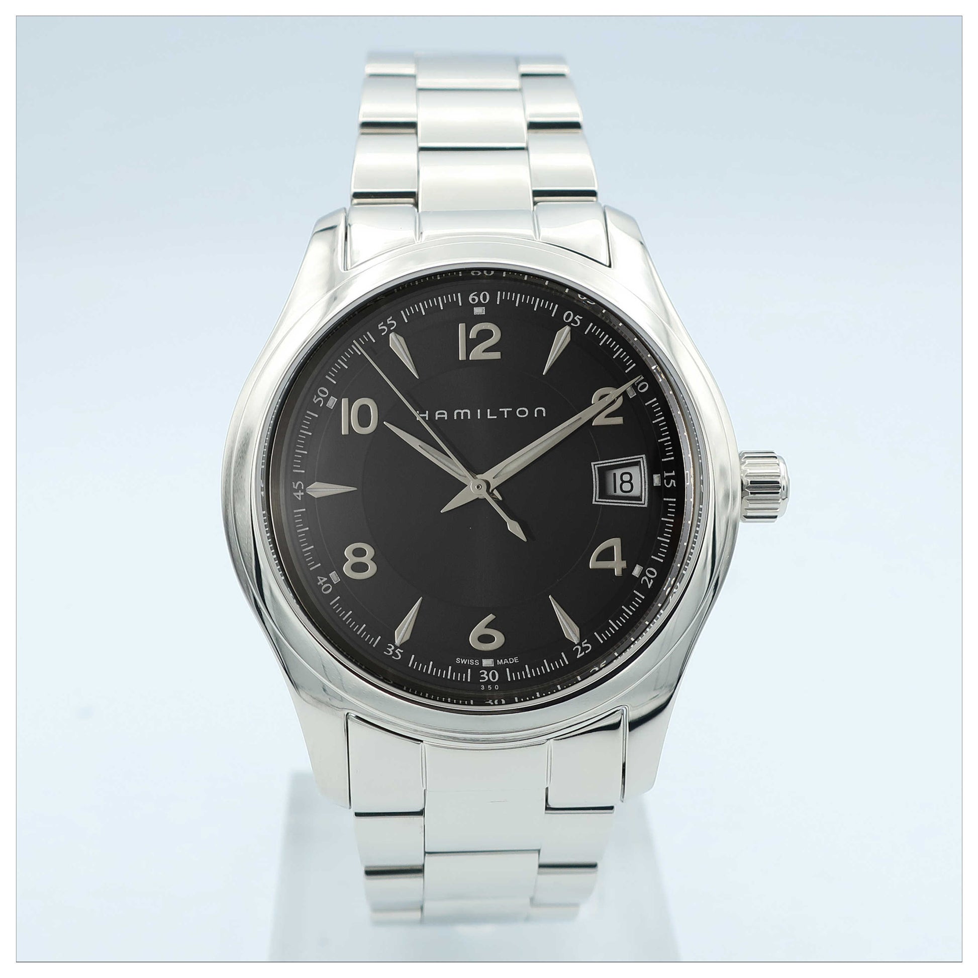 Front view of Hamilton Jazzmaster Men's Swiss Quartz (Battery-Powered) Watch H18451135-SDV