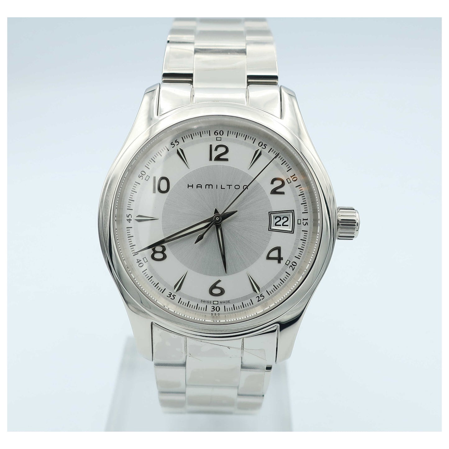 Front view of Hamilton Jazzmaster Men's Swiss Quartz (Battery-Powered) Watch H18451155-SDV