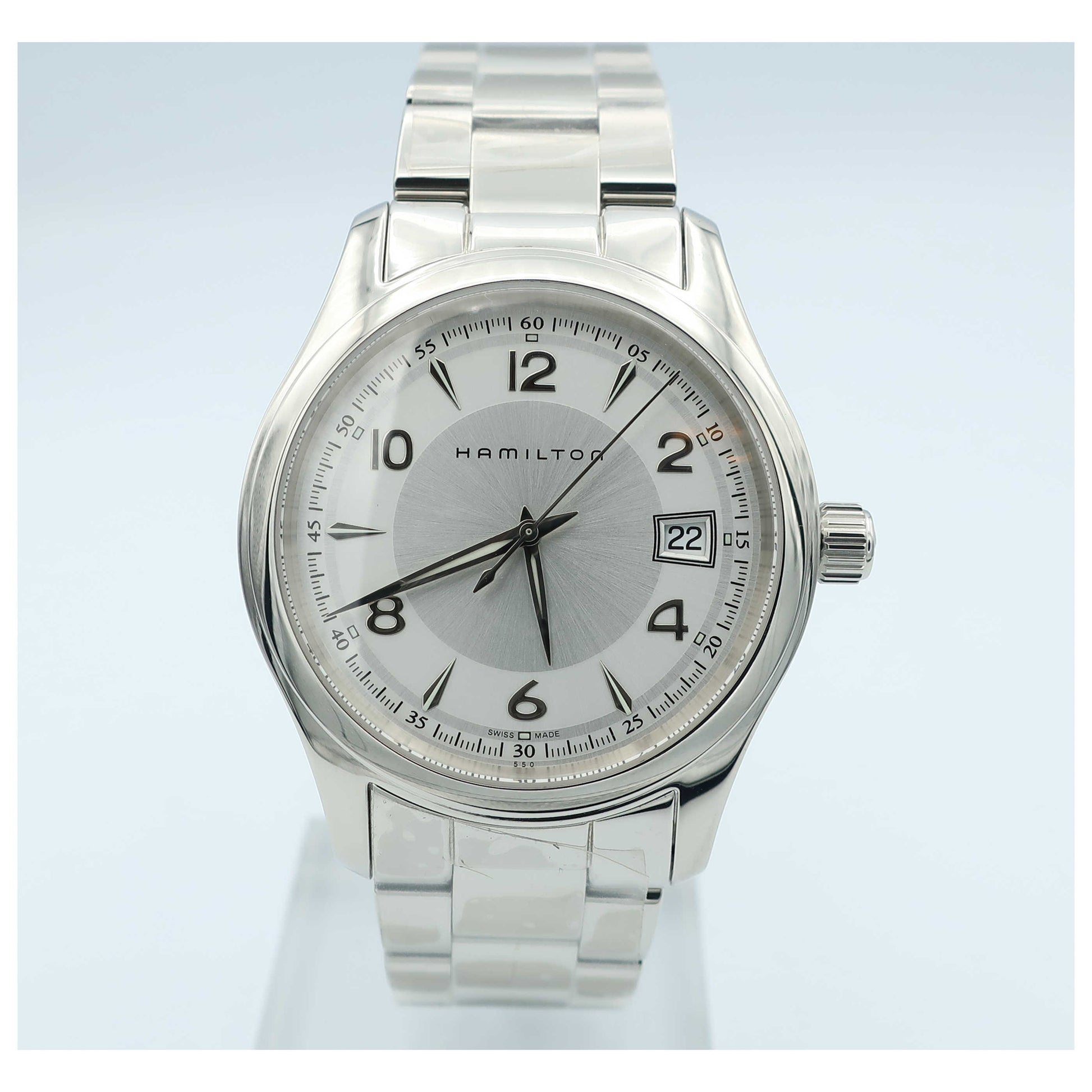 Front view of Hamilton Jazzmaster Men's Swiss Quartz (Battery-Powered) Watch H18451155-SDV