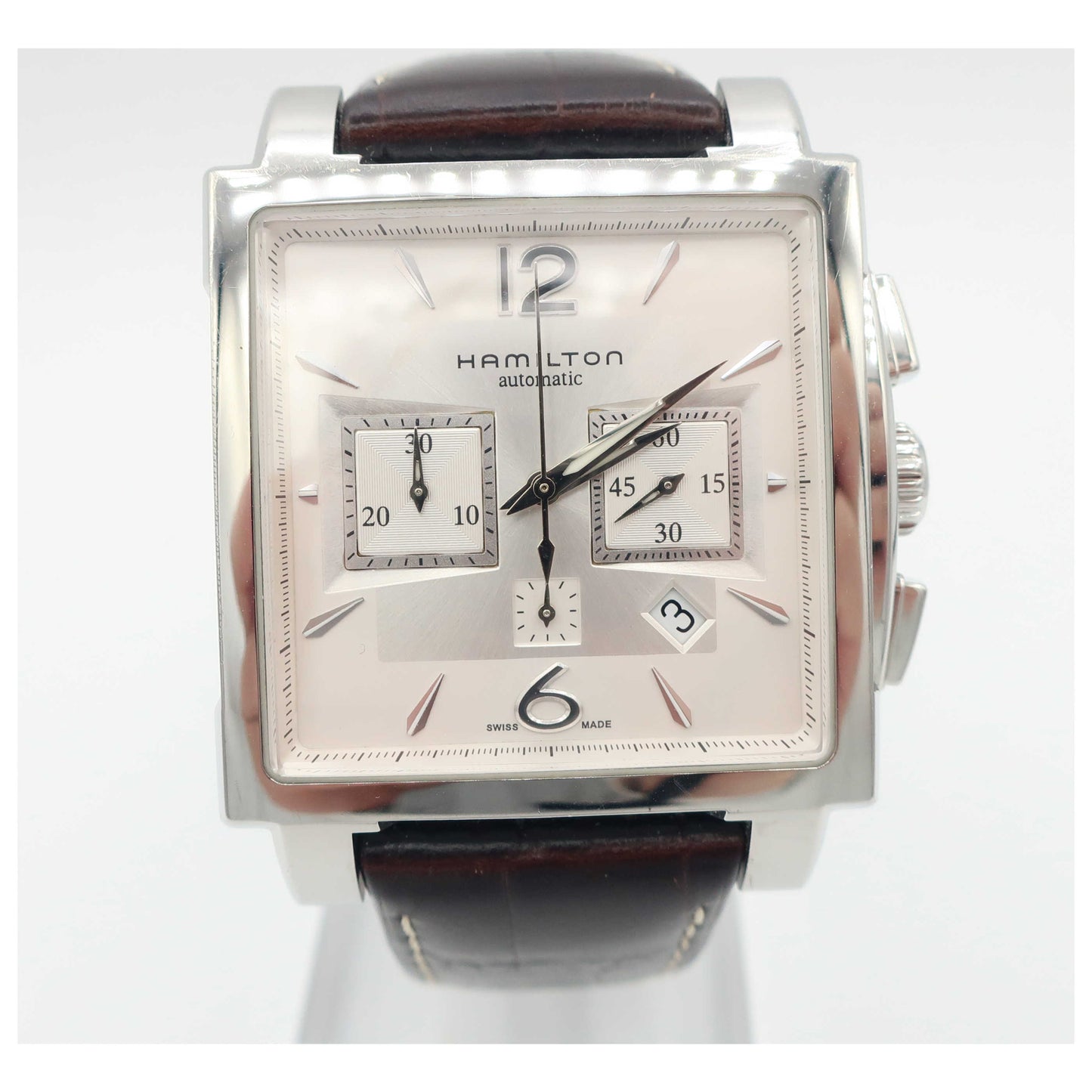 Front view of Hamilton Jazzmaster Men's Automatic Watch H32666555-PO