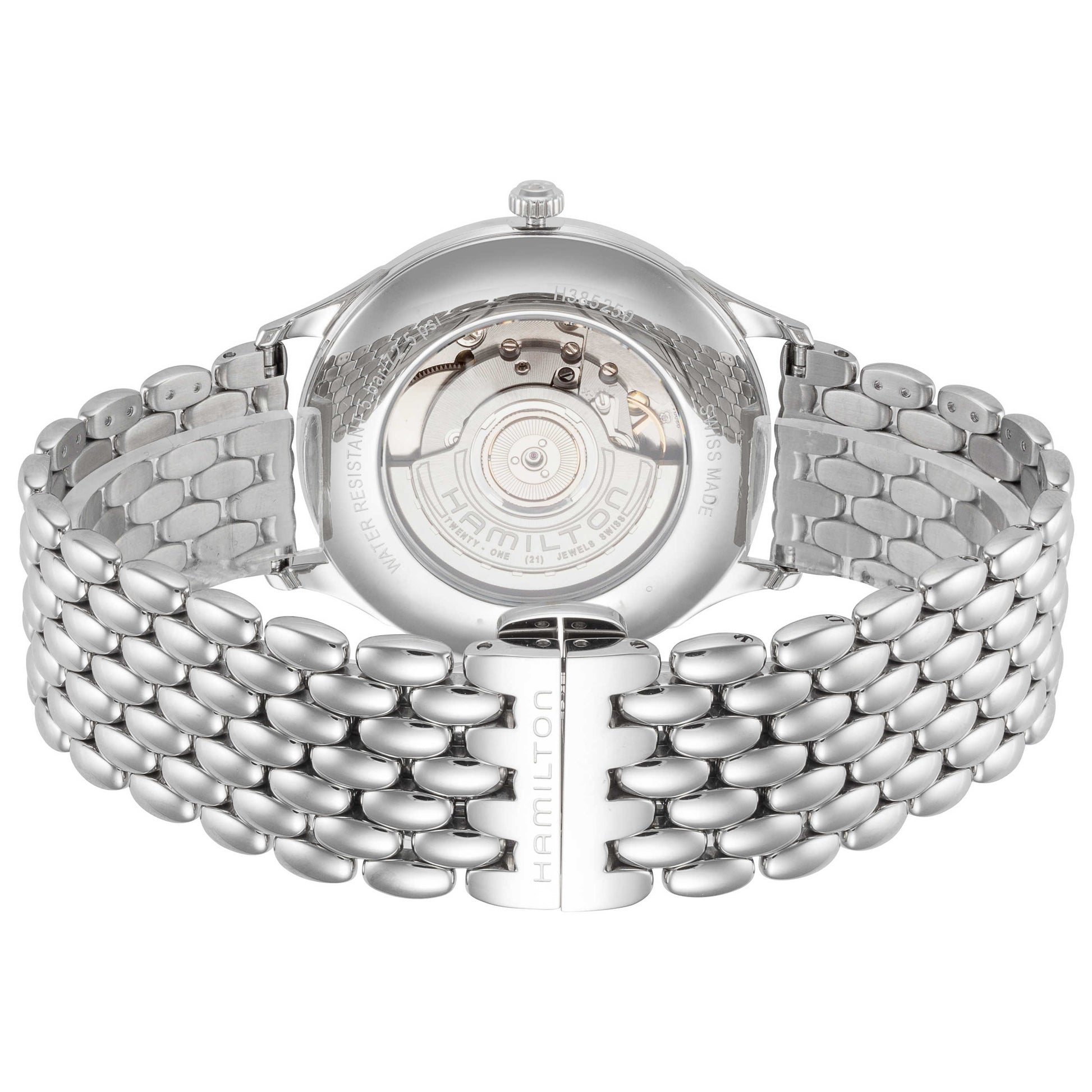 Back view of Hamilton Jazzmaster Men's Automatic Watch H38525121
