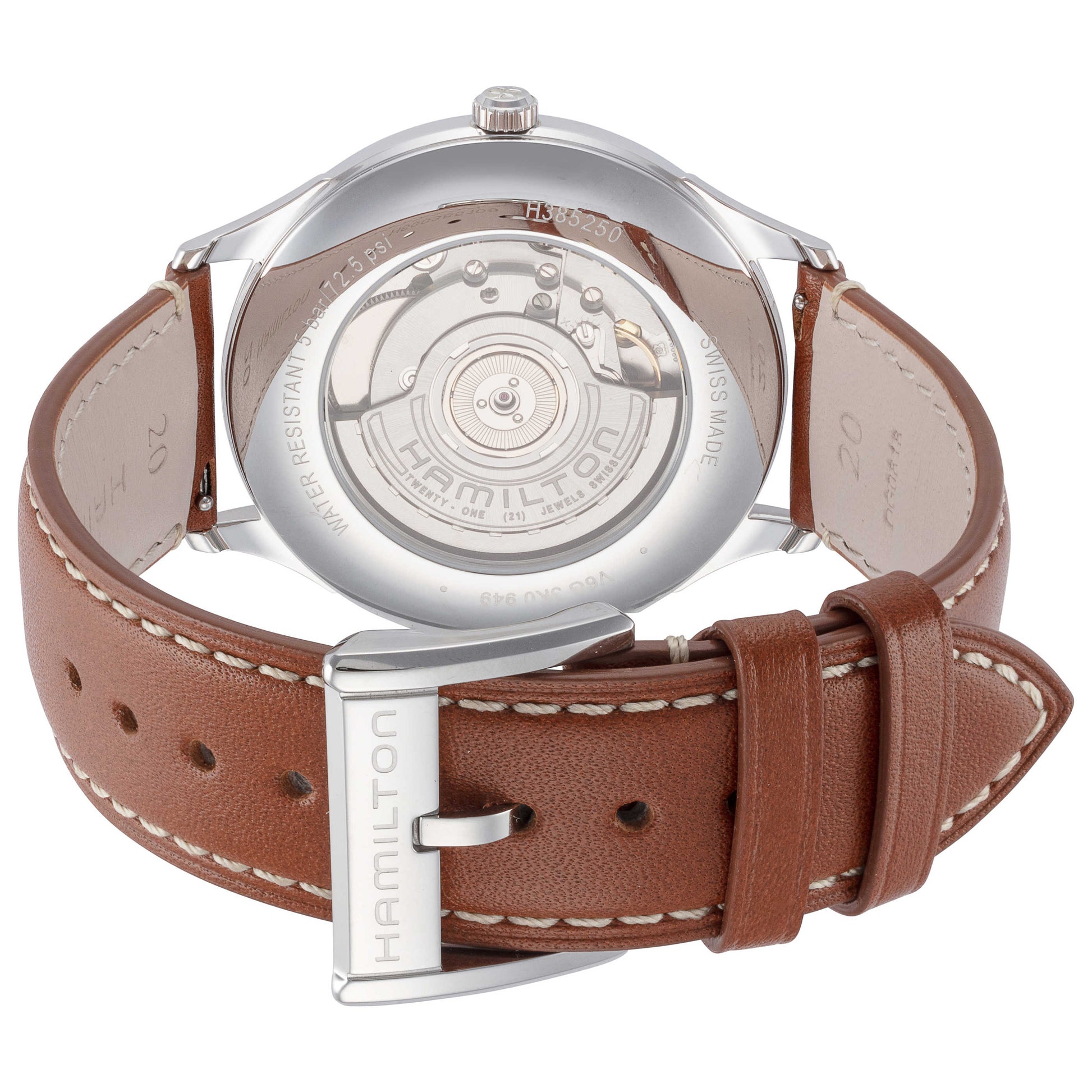 Back view of Hamilton Jazzmaster Men's Automatic Watch H38525541