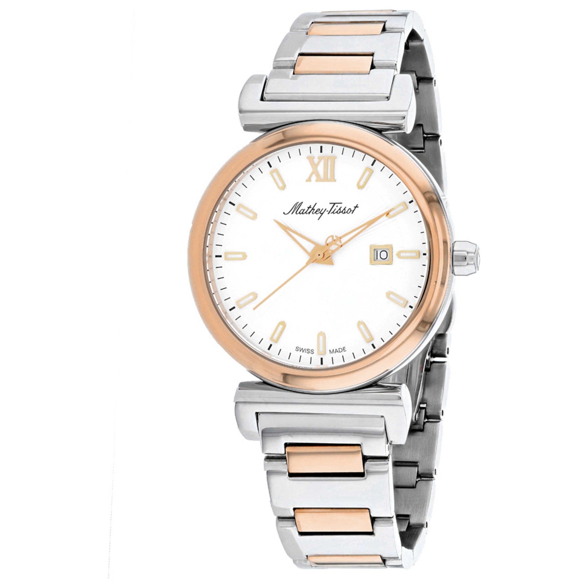 Front view of Mathey Tissot Elegance Men's Quartz Watch H410BI