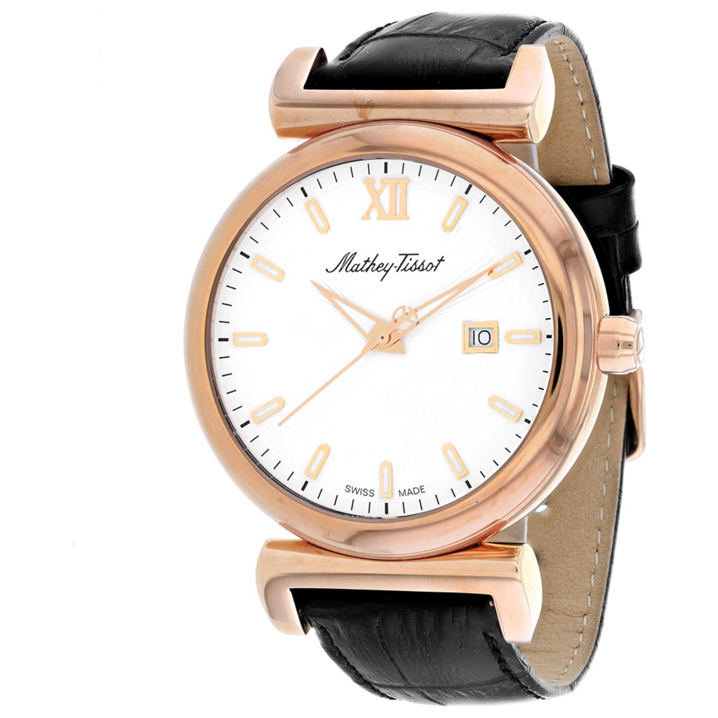 Front view of Mathey Tissot Elegance Men's Quartz Watch H410PLI