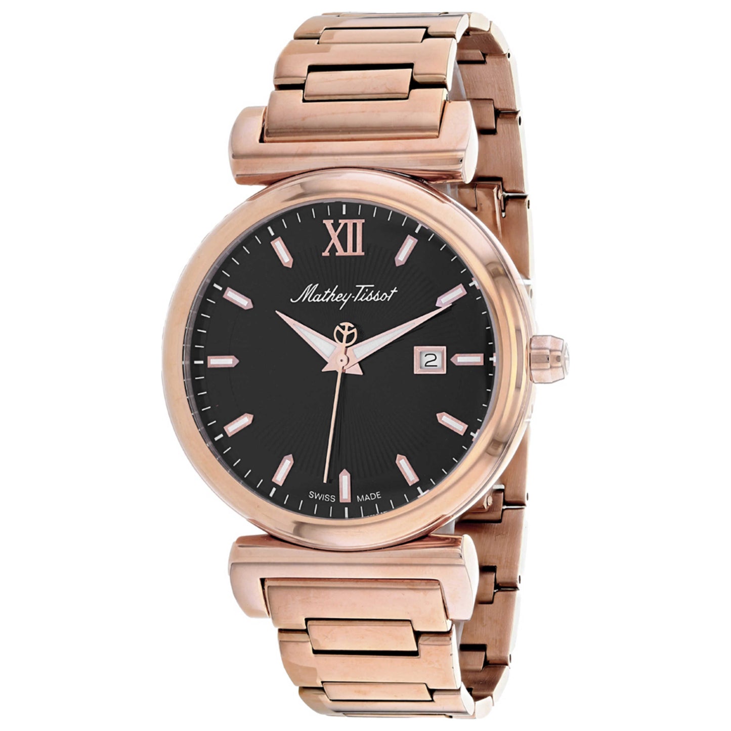 Front view of Mathey Tissot Elegance Men's Quartz Watch H410PN