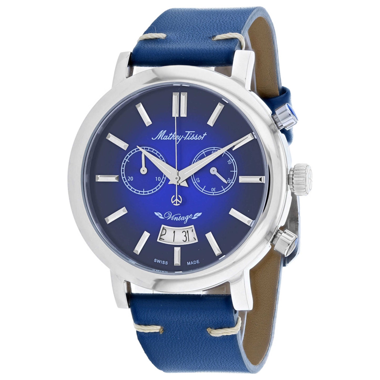 Front view of Mathey Tissot Vintage Chronograph Men's Quartz Watch H42CHABU