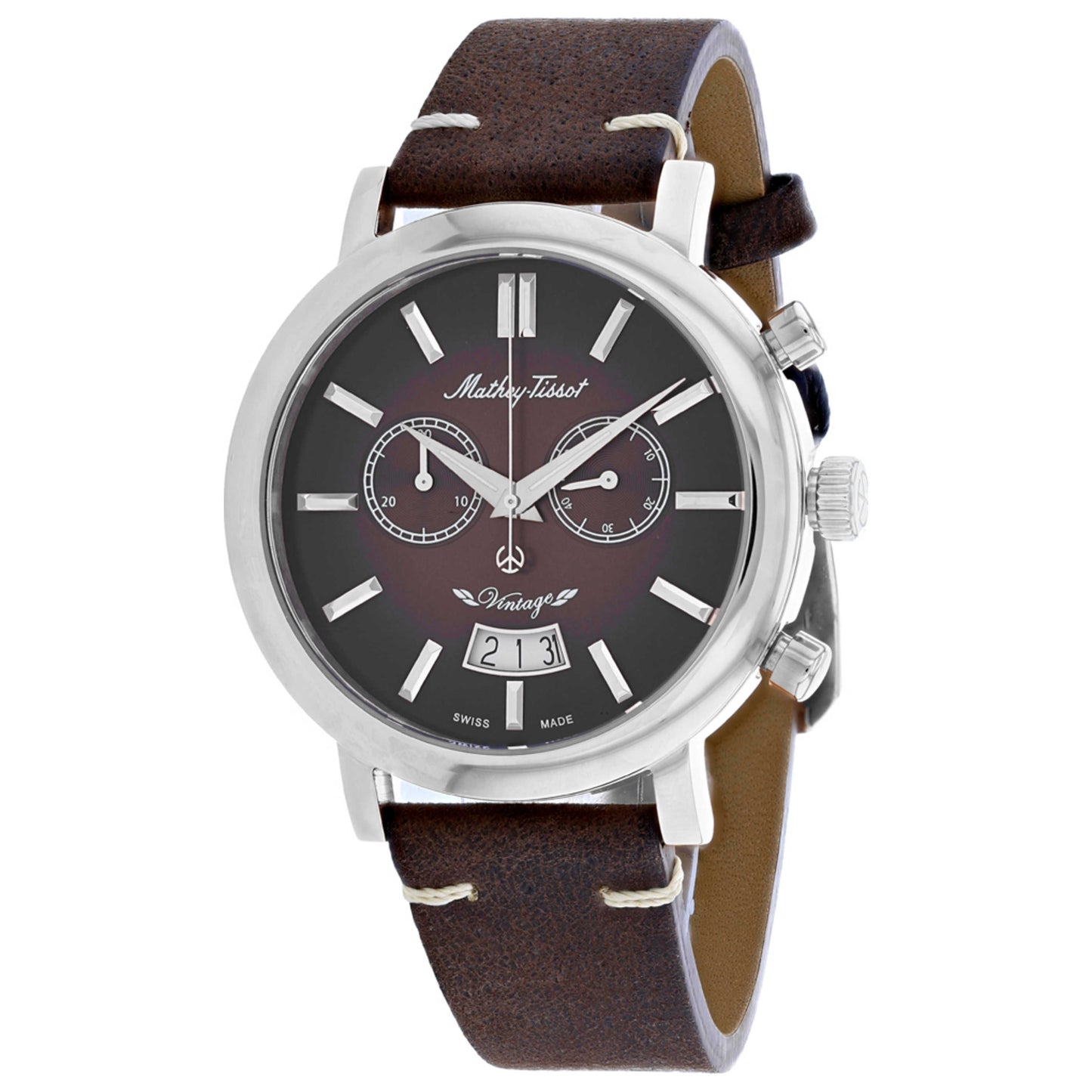 Front view of Mathey Tissot Vintage Chronograph Men's Quartz Watch H42CHAF