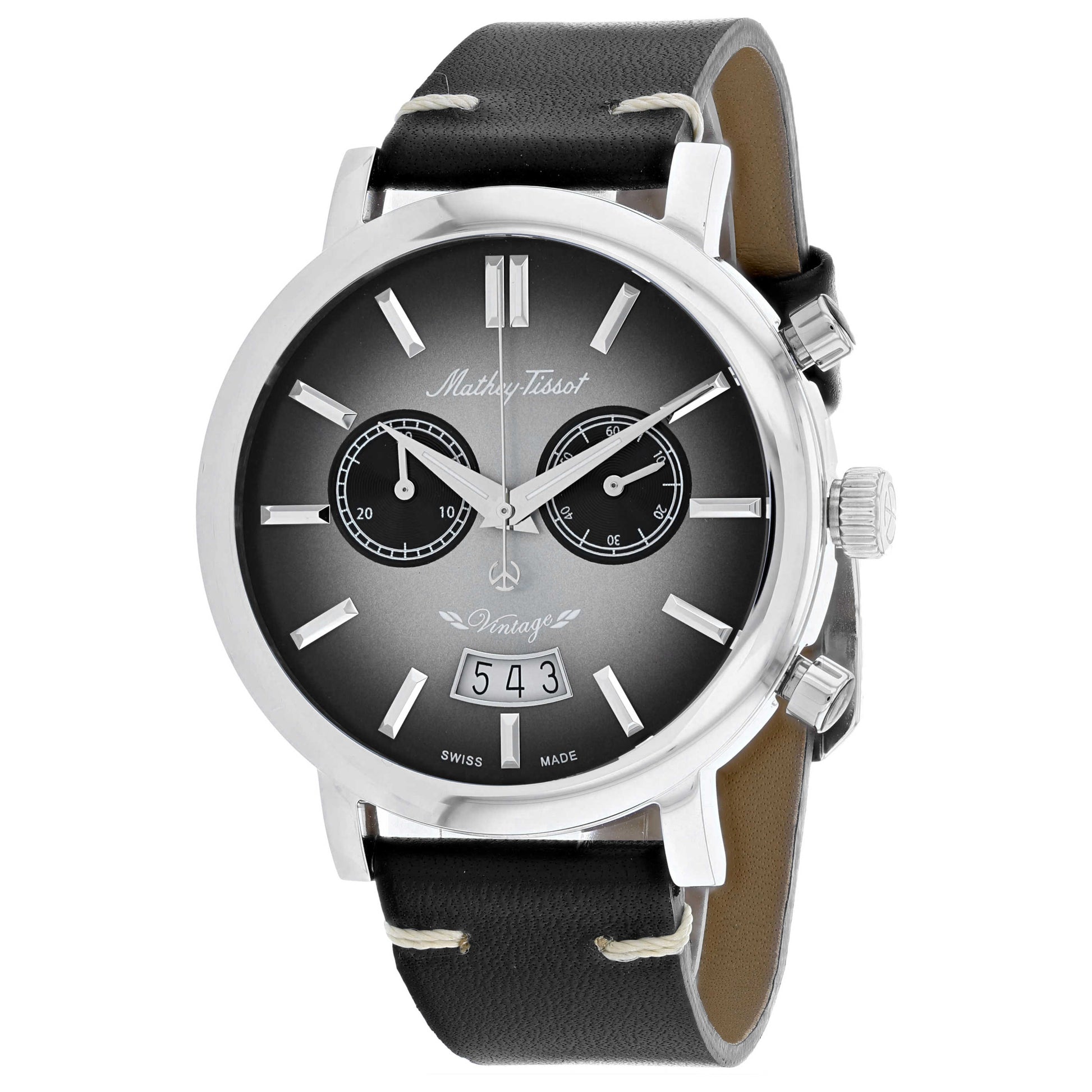 Front view of Mathey Tissot Vintage Chronograph Men's Quartz Watch H42CHAN