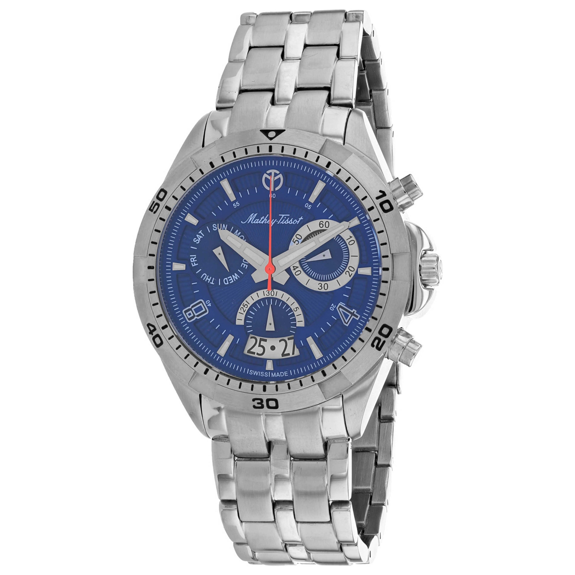 Front view of Mathey Tissot Bolton Men's Quartz Watch H5002CHABU