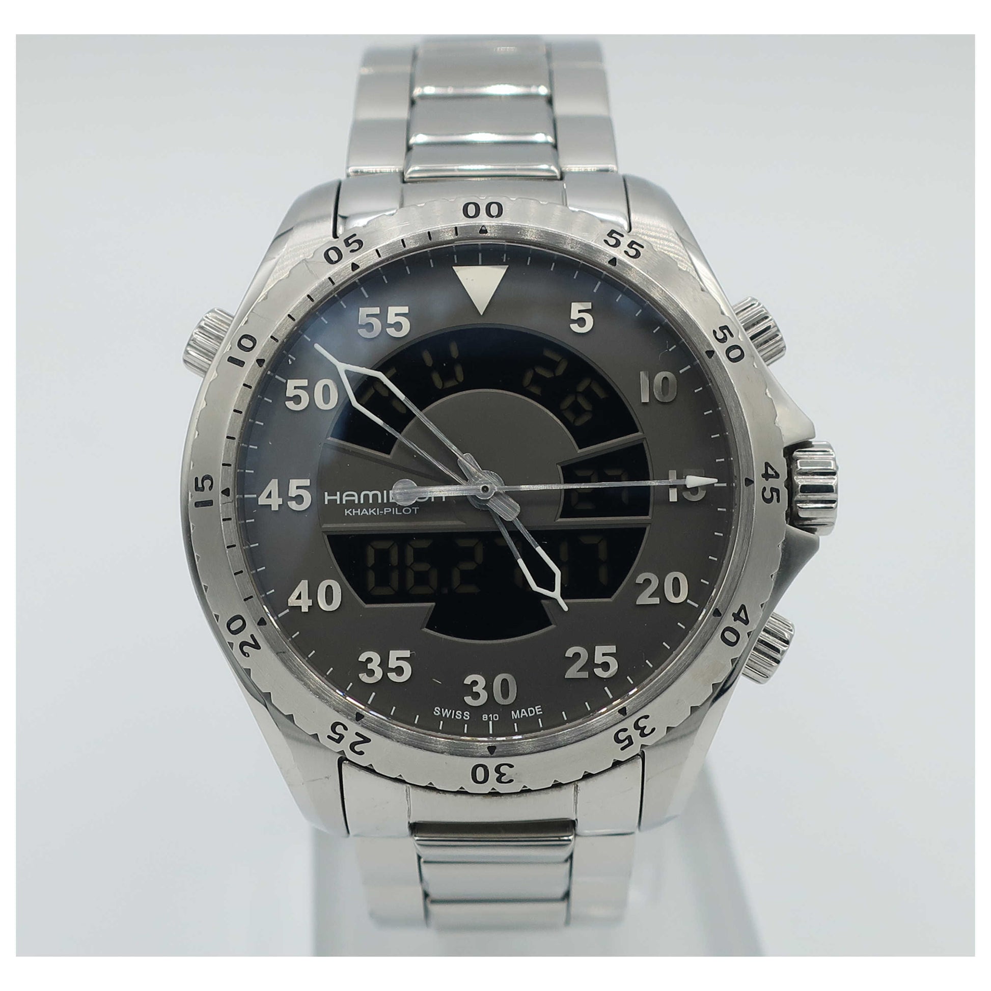 Front view of Hamilton Khaki Aviation Men's Swiss Quartz (Battery-Powered) Watch H64514181-PO
