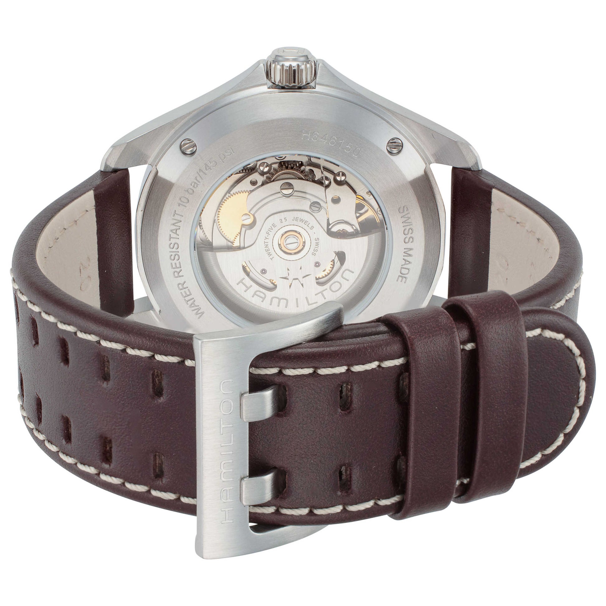 Back view of Hamilton Khaki Navy Men's Automatic Watch H64615545