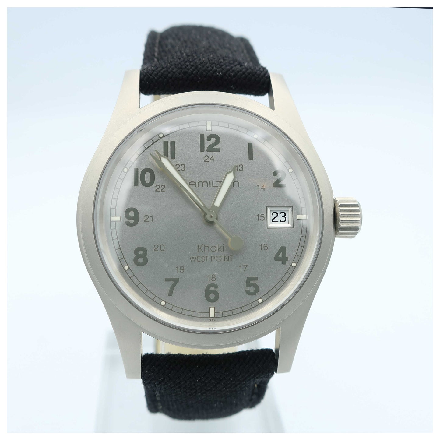 Front view of Hamilton Khaki Field Men's Swiss Quartz (Battery-Powered) Watch H68411253-SD