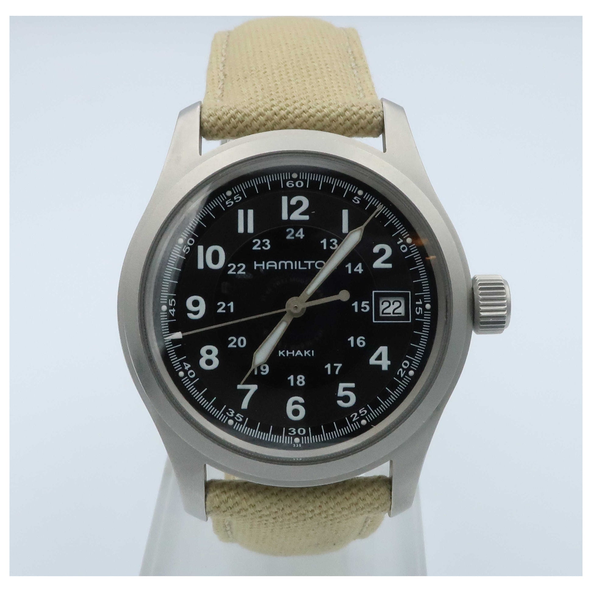 Front view of Hamilton Khaki Field Men's Swiss Quartz (Battery-Powered) Watch H68411633-SDV