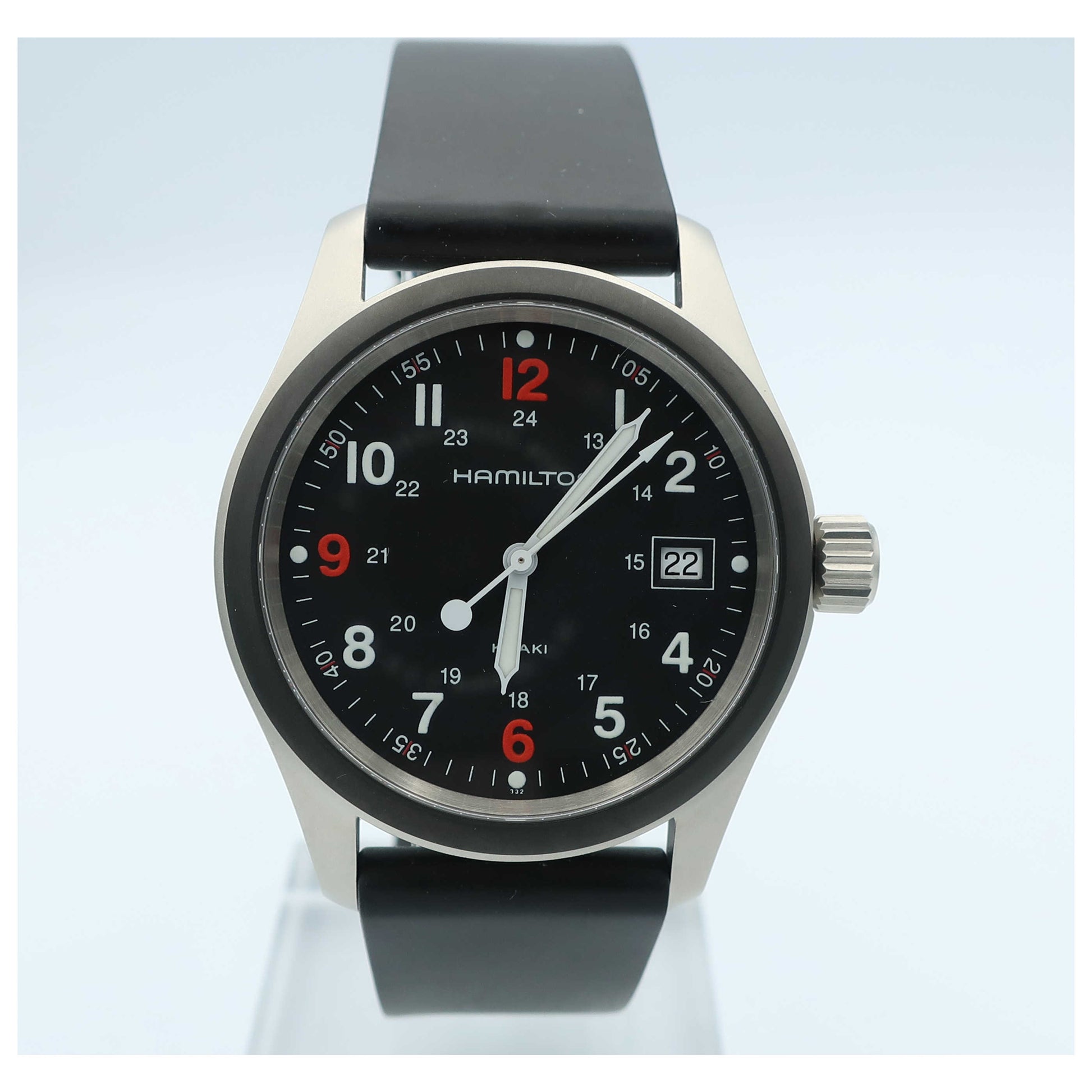 Front view of Hamilton Khaki Field Men's Swiss Quartz (Battery-Powered) Watch H68421333-SD