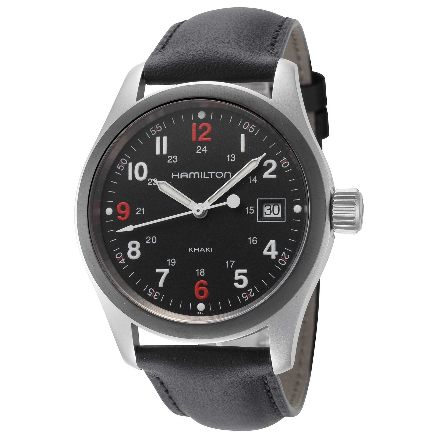 Front view of Hamilton Khaki Field Men's Swiss Quartz (Battery-Powered) Watch H68421333