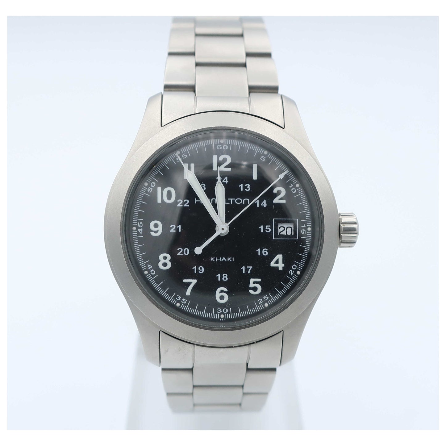 Front view of Hamilton Khaki Field Men's Swiss Quartz (Battery-Powered) Watch H68481133-SD3