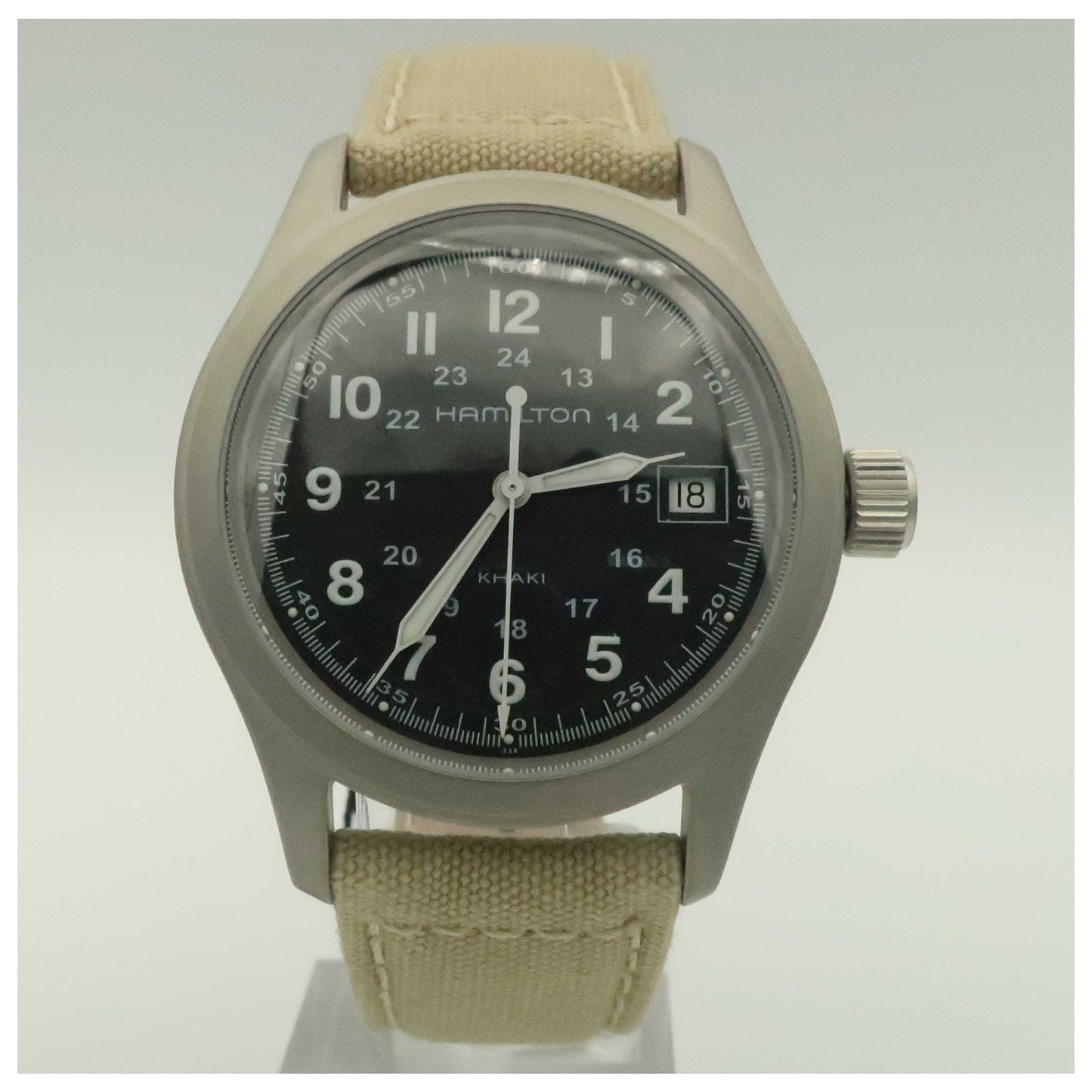 Front view of Hamilton Khaki Field Men's Swiss Quartz (Battery-Powered) Watch H68481933-PO