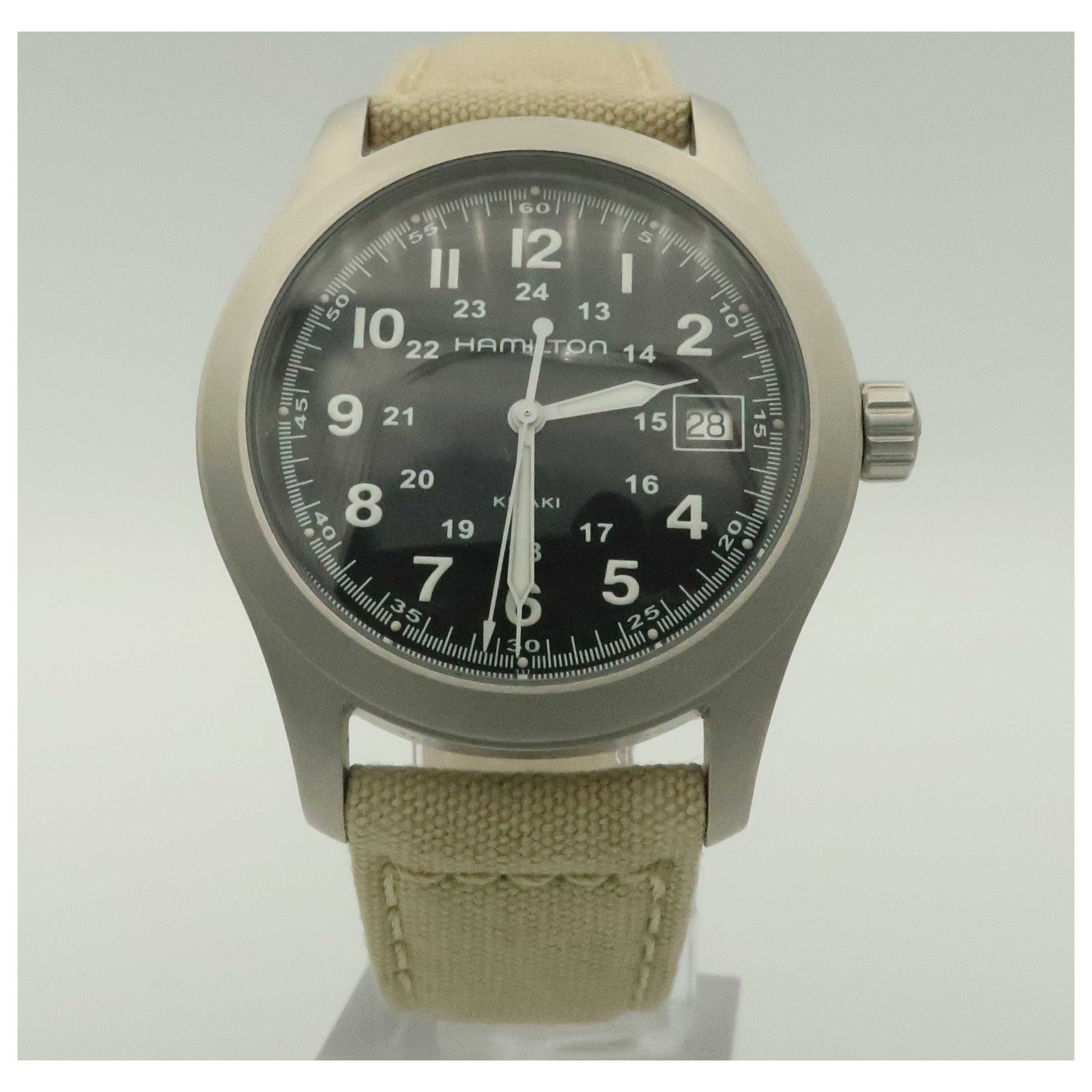 Front view of Hamilton Khaki Field Men's Swiss Quartz (Battery-Powered) Watch H68481933-SDV