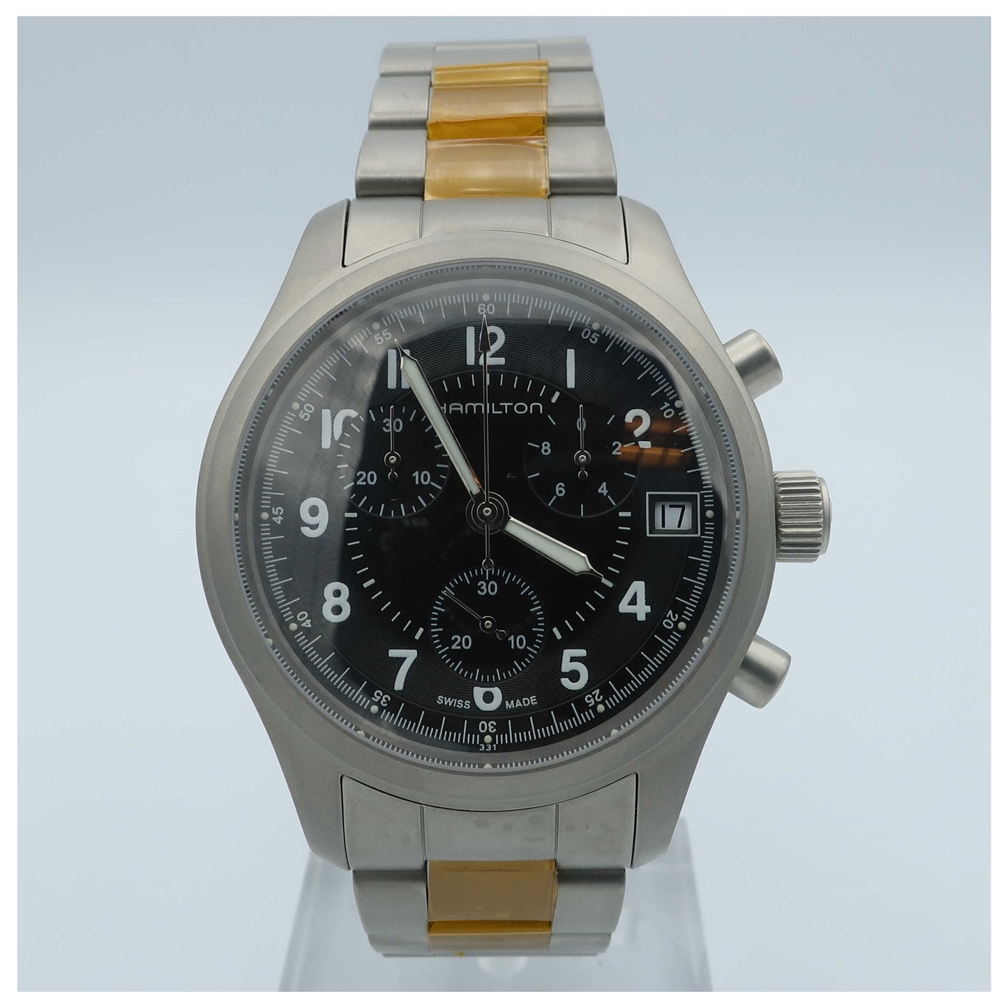 Front view of Hamilton Khaki Men's Swiss Quartz (Battery-Powered) Watch H68582133-SDV