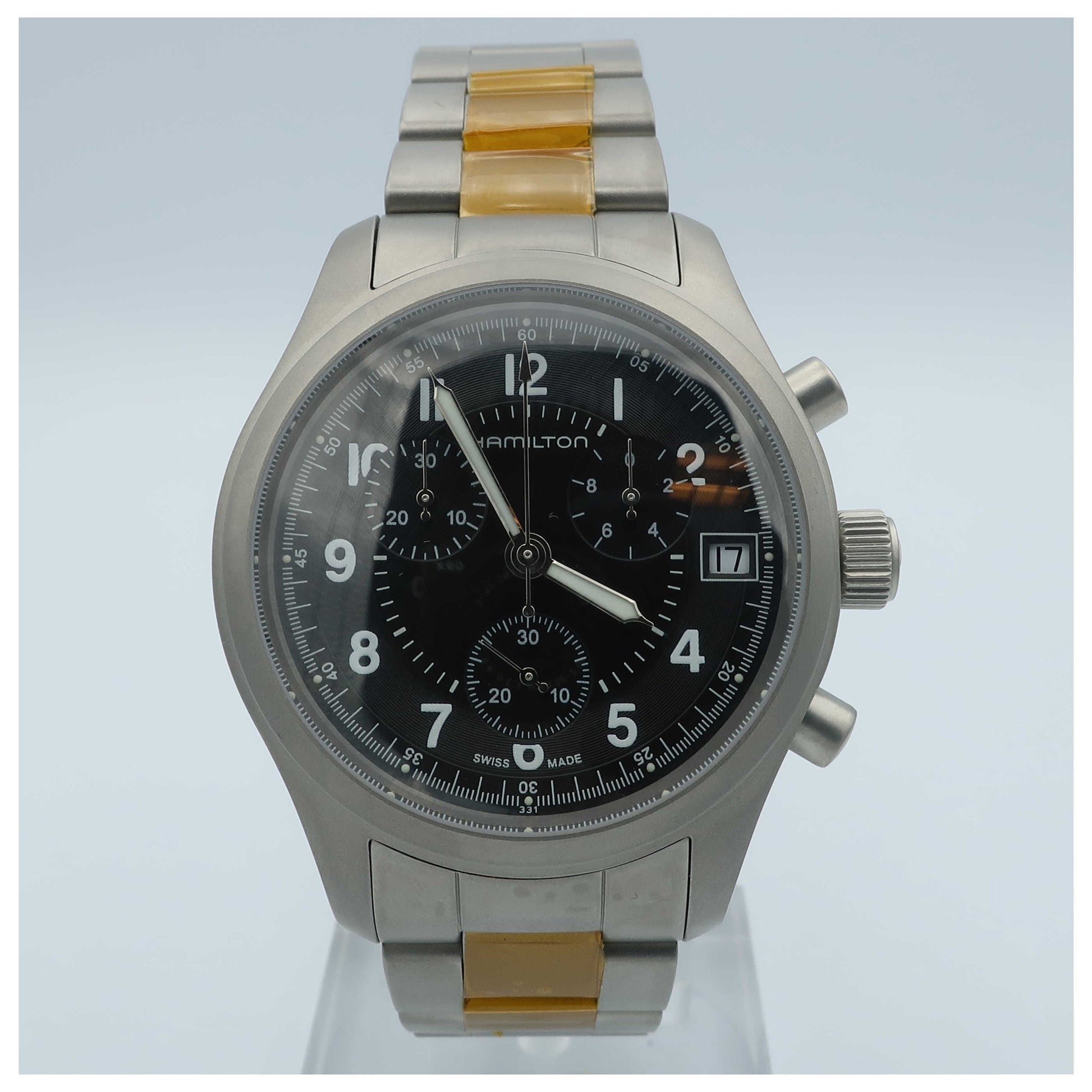 Front view of Hamilton Khaki Men's Swiss Quartz (Battery-Powered) Watch H68582133-SDV