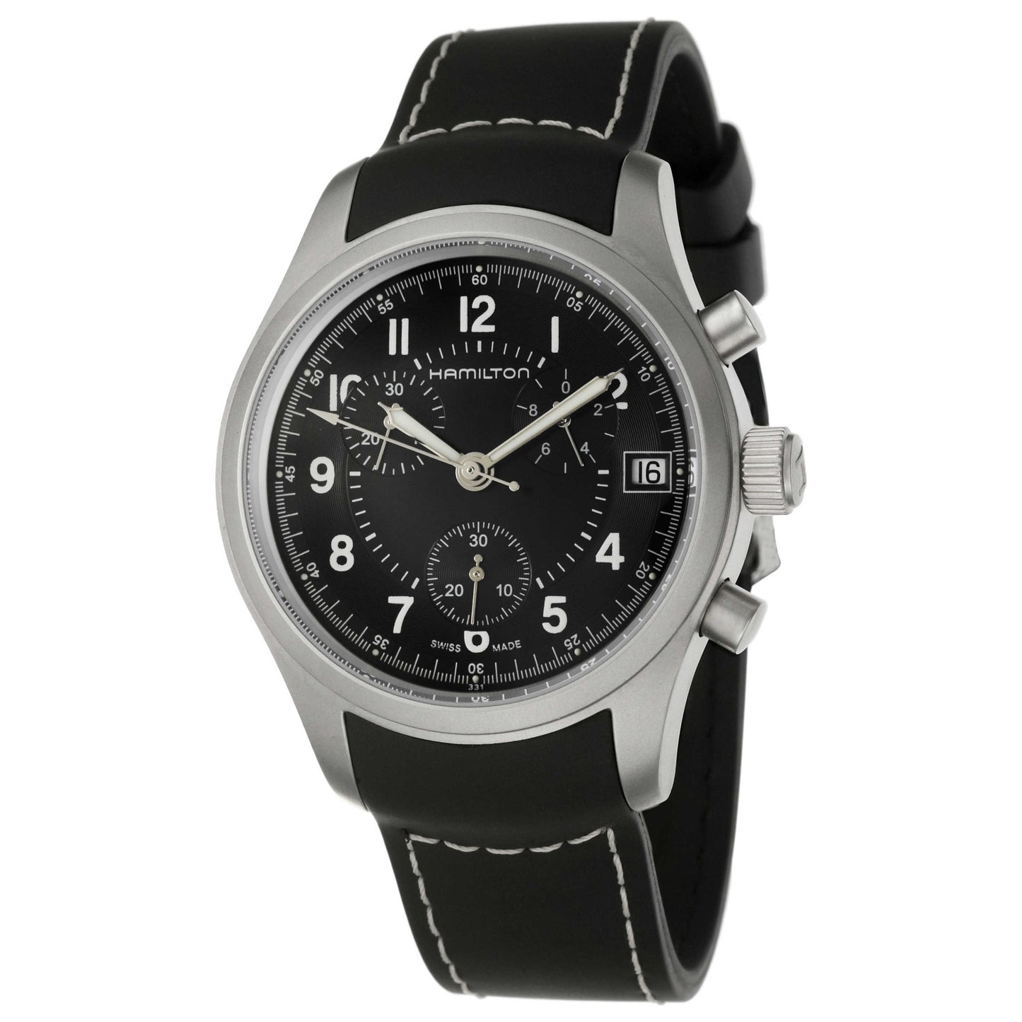 Front view of Hamilton Khaki Men's Swiss Quartz (Battery-Powered) Watch H68582333