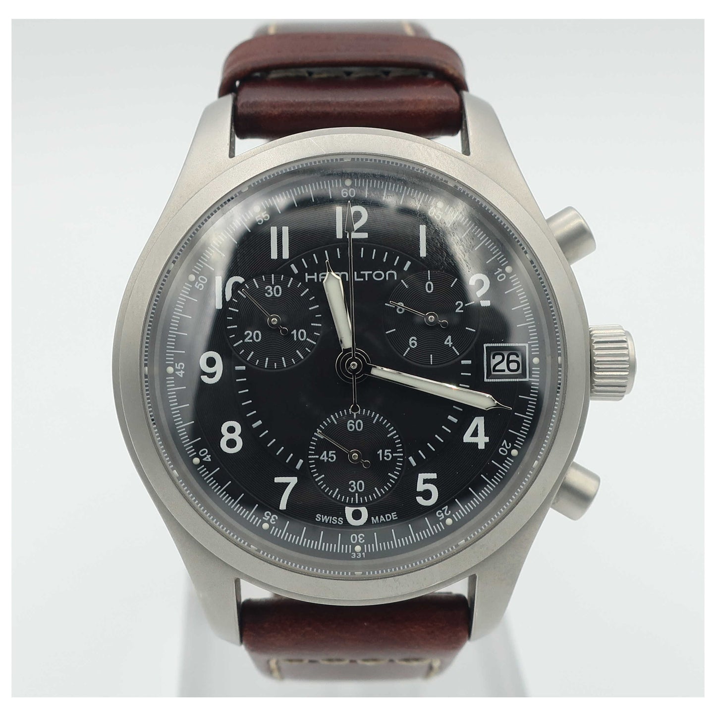 Front view of Hamilton Khaki Men's Swiss Quartz (Battery-Powered) Watch H68582533-PO