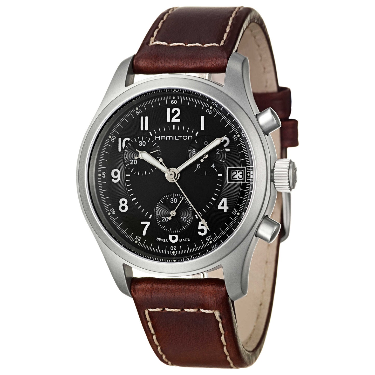 Front view of Hamilton Khaki Men's Swiss Quartz (Battery-Powered) Watch H68582533