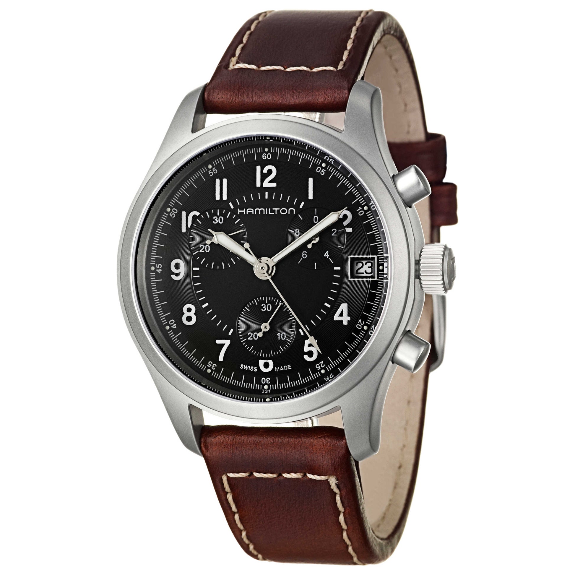 Front view of Hamilton Khaki Men's Swiss Quartz (Battery-Powered) Watch H68582533