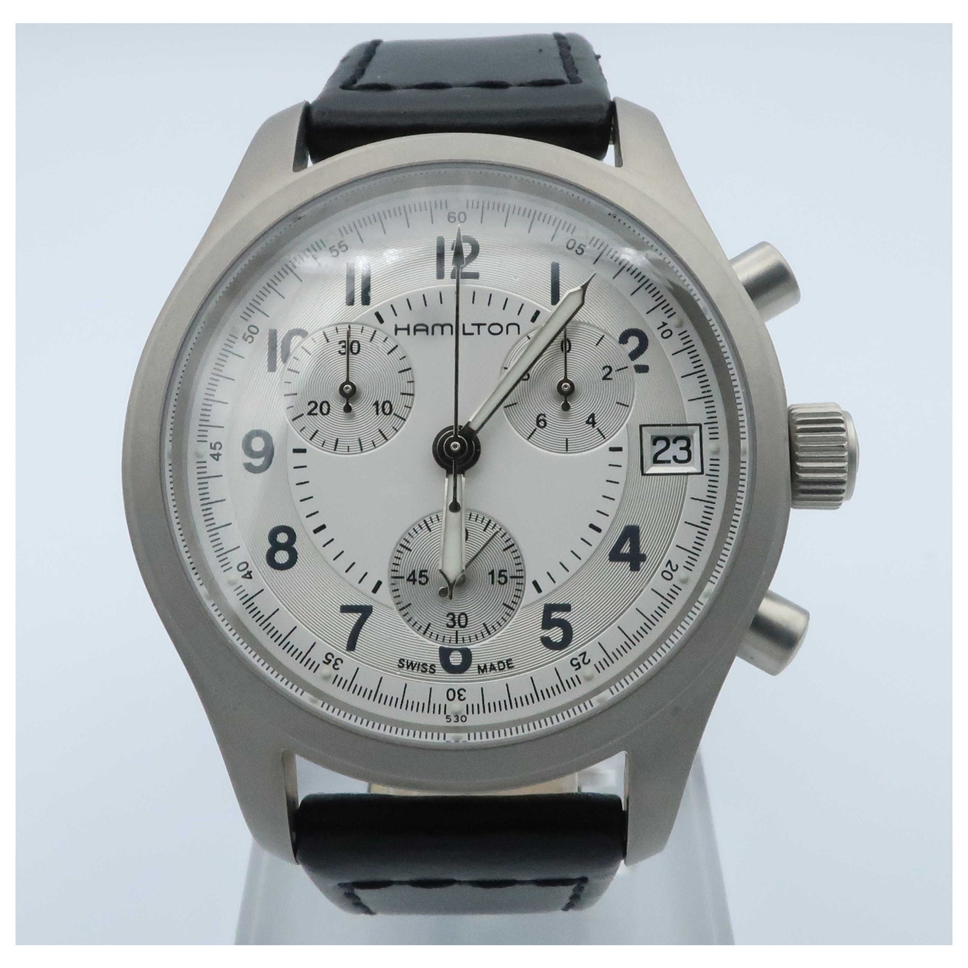 Front view of Hamilton Khaki Men's Swiss Quartz (Battery-Powered) Watch H68582553
