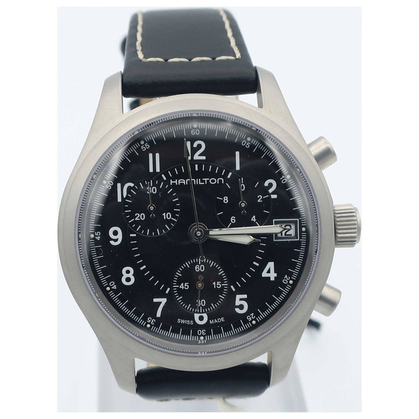 Front view of Hamilton Khaki Men's Swiss Quartz (Battery-Powered) Watch H68582733-SDV