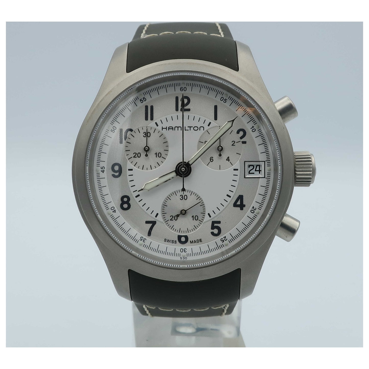 Front view of Hamilton Khaki Field Men's Swiss Quartz (Battery-Powered) Watch H68582853-SD