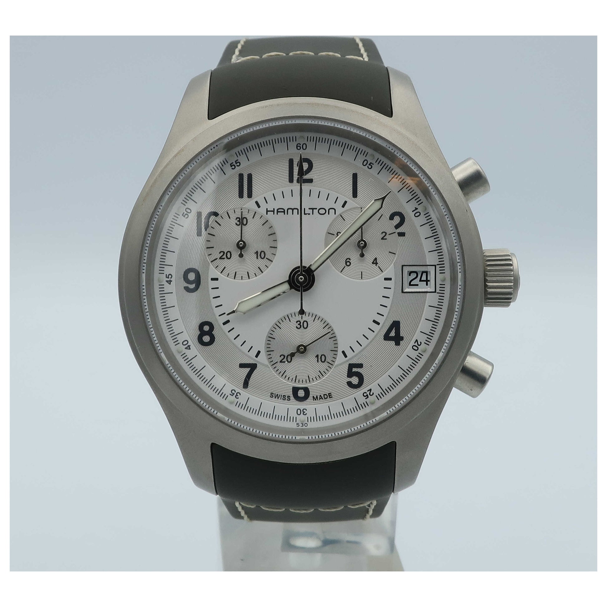Front view of Hamilton Khaki Field Men's Swiss Quartz (Battery-Powered) Watch H68582853-SD