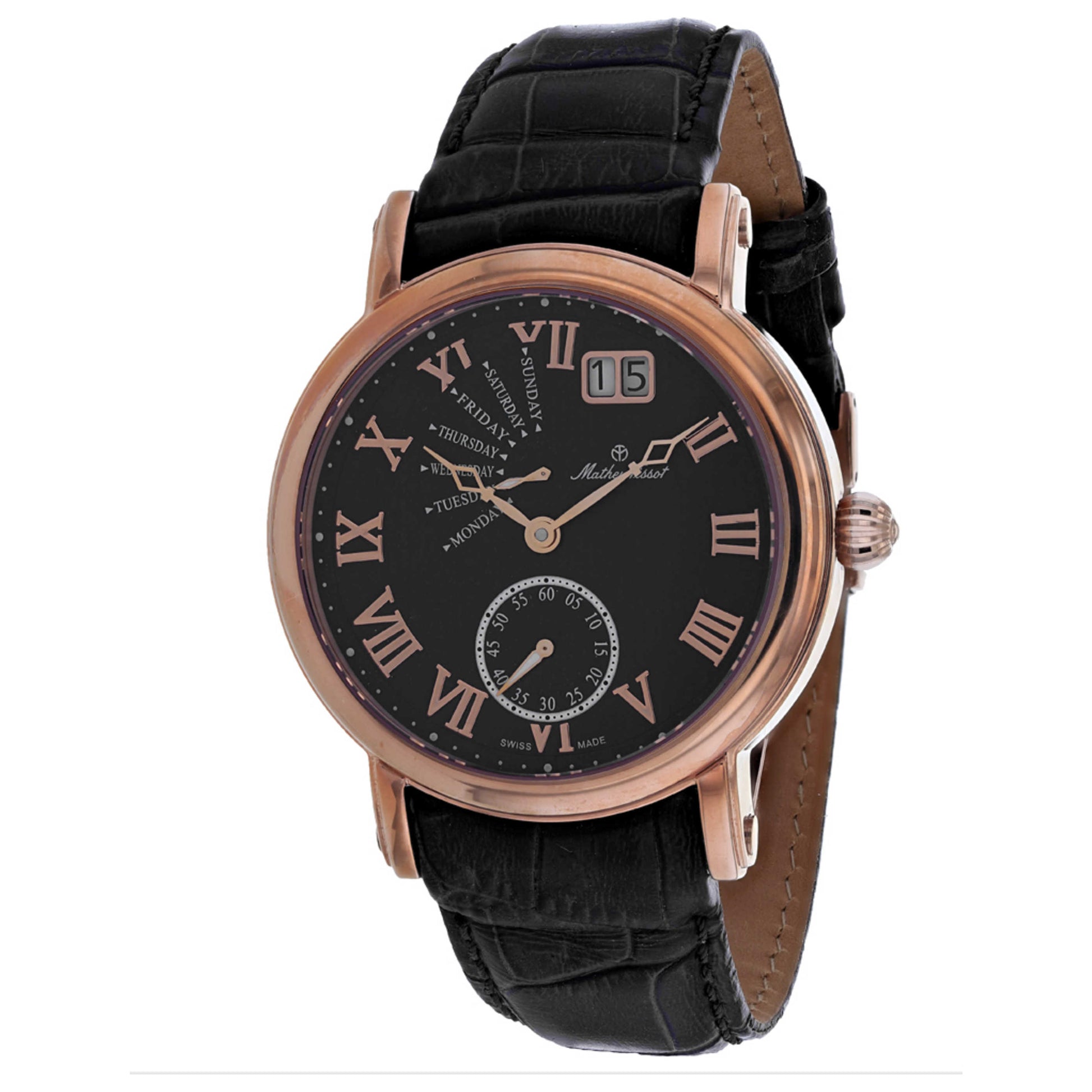 Front view of Mathey Tissot Retrograde Men's Quartz Watch H7020PN