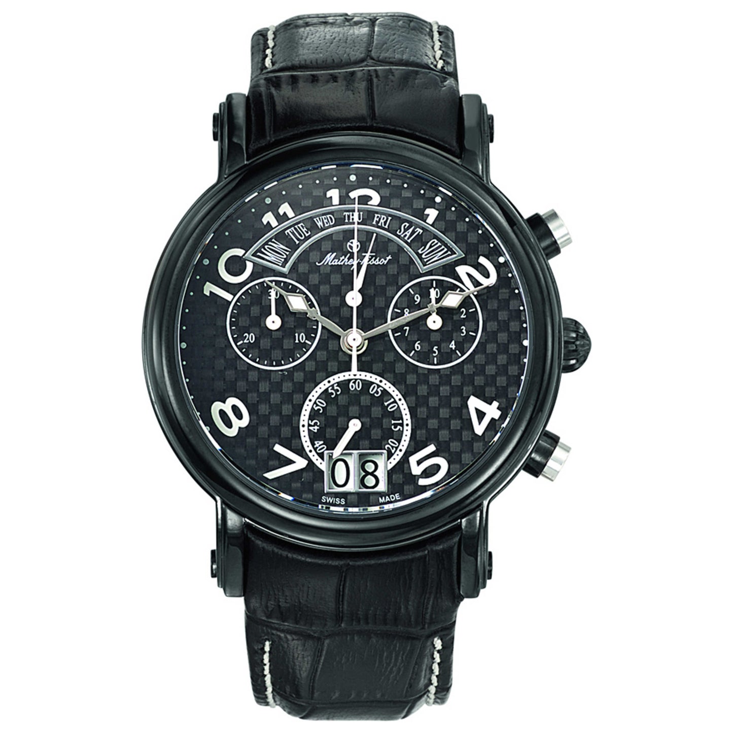 Front view of Mathey Tissot Retrograde Chrono Men's Quartz Watch H7030RSB