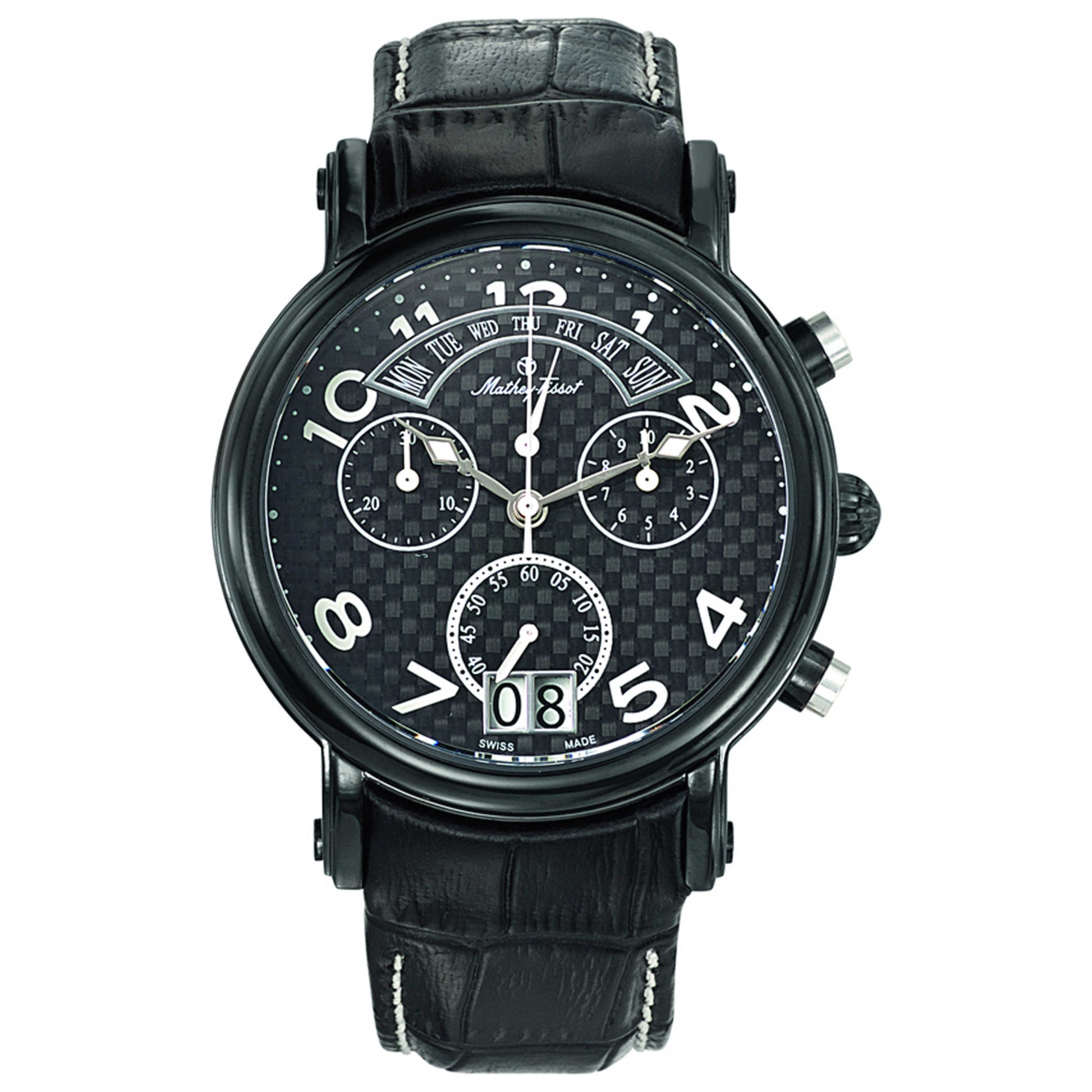 Front view of Mathey Tissot Retrograde Chrono Men's Quartz Watch H7030RSB