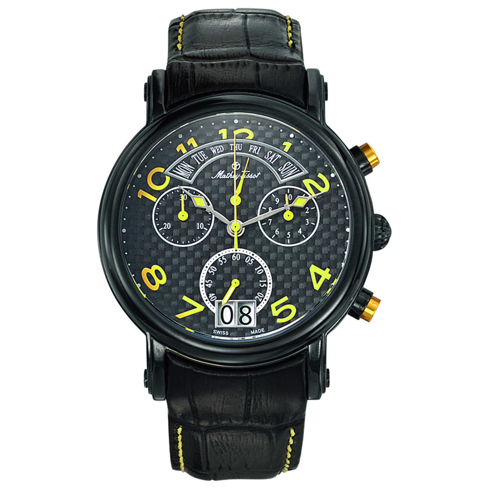 Front view of Mathey Tissot Retrograde Chrono Men's Quartz Watch H7030RSJ